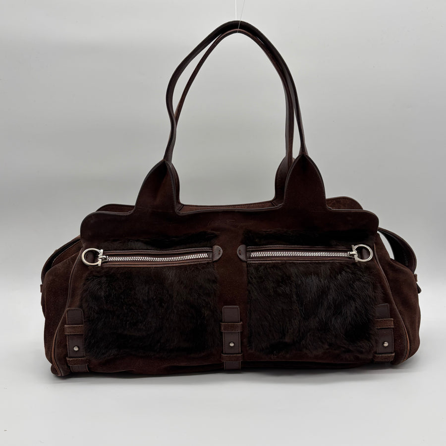 Salvatore Ferragamo Baguette Pony Hair Braun – vintage designer handbag