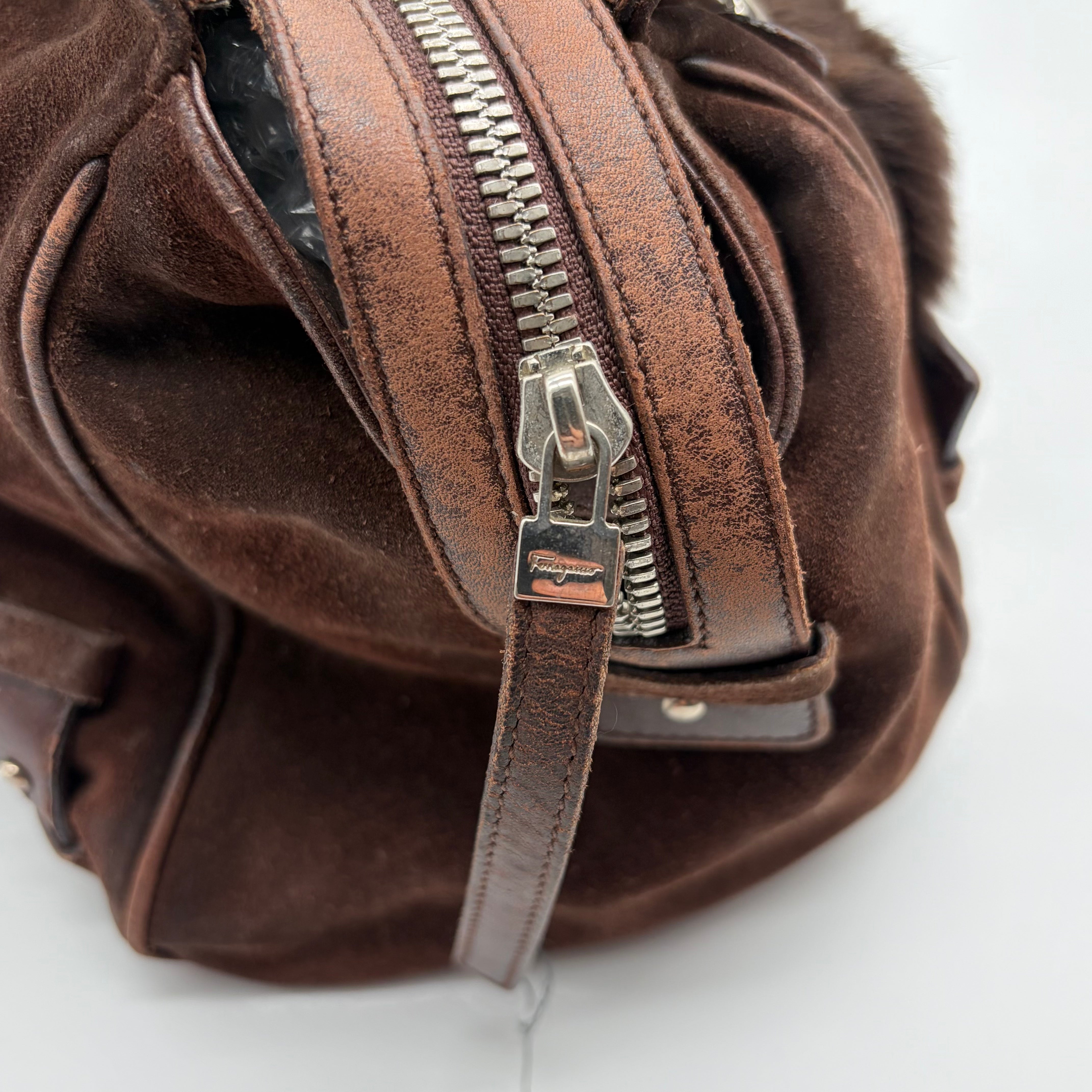 Salvatore Ferragamo Baguette Pony Hair Braun – Vintage