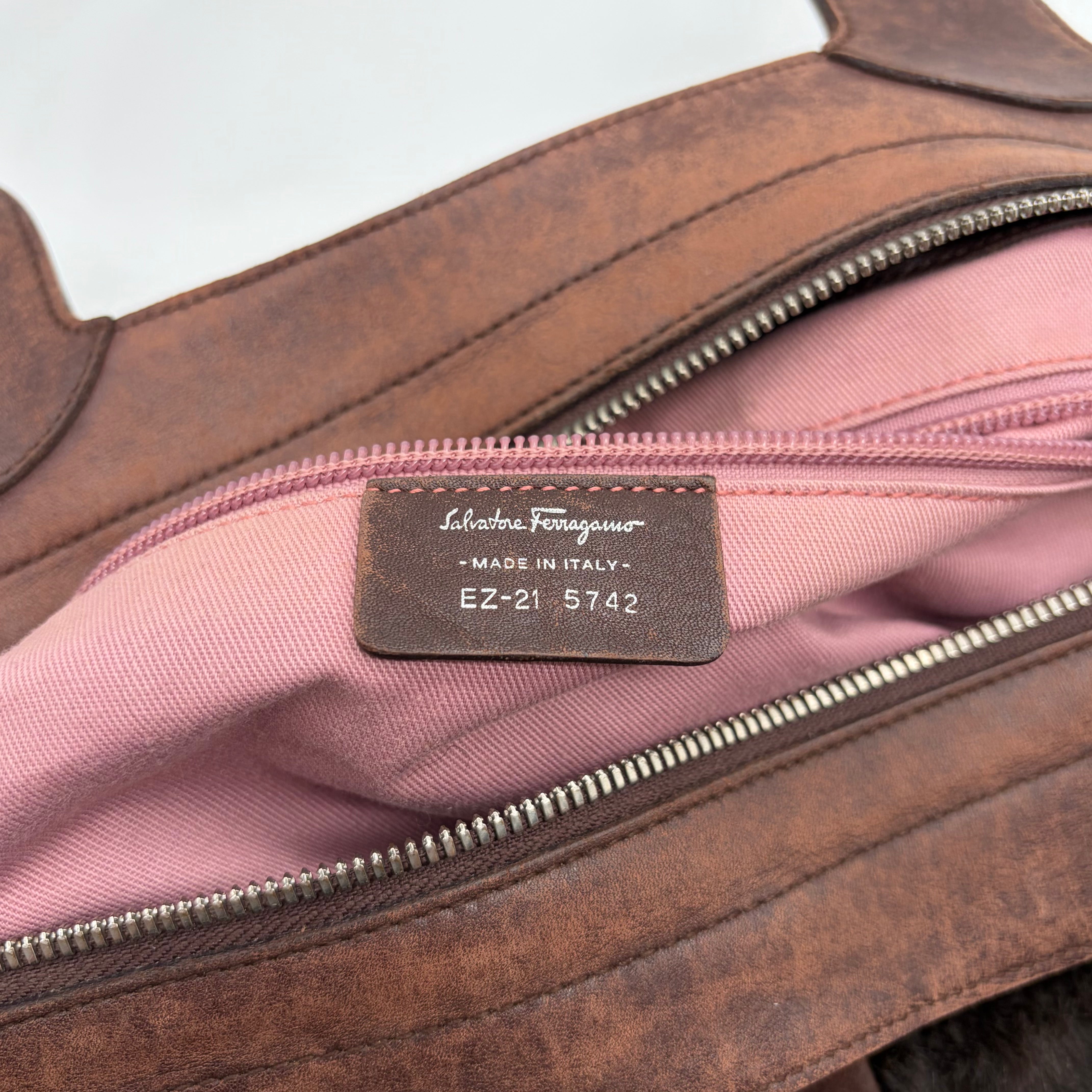 Salvatore Ferragamo Baguette Pony Hair Braun – Vintage