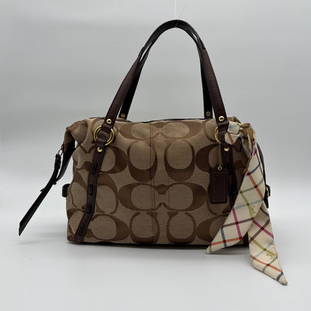 Coach Ashley Signature Sateen Satchel Khaki/Mahagoni – Vintage