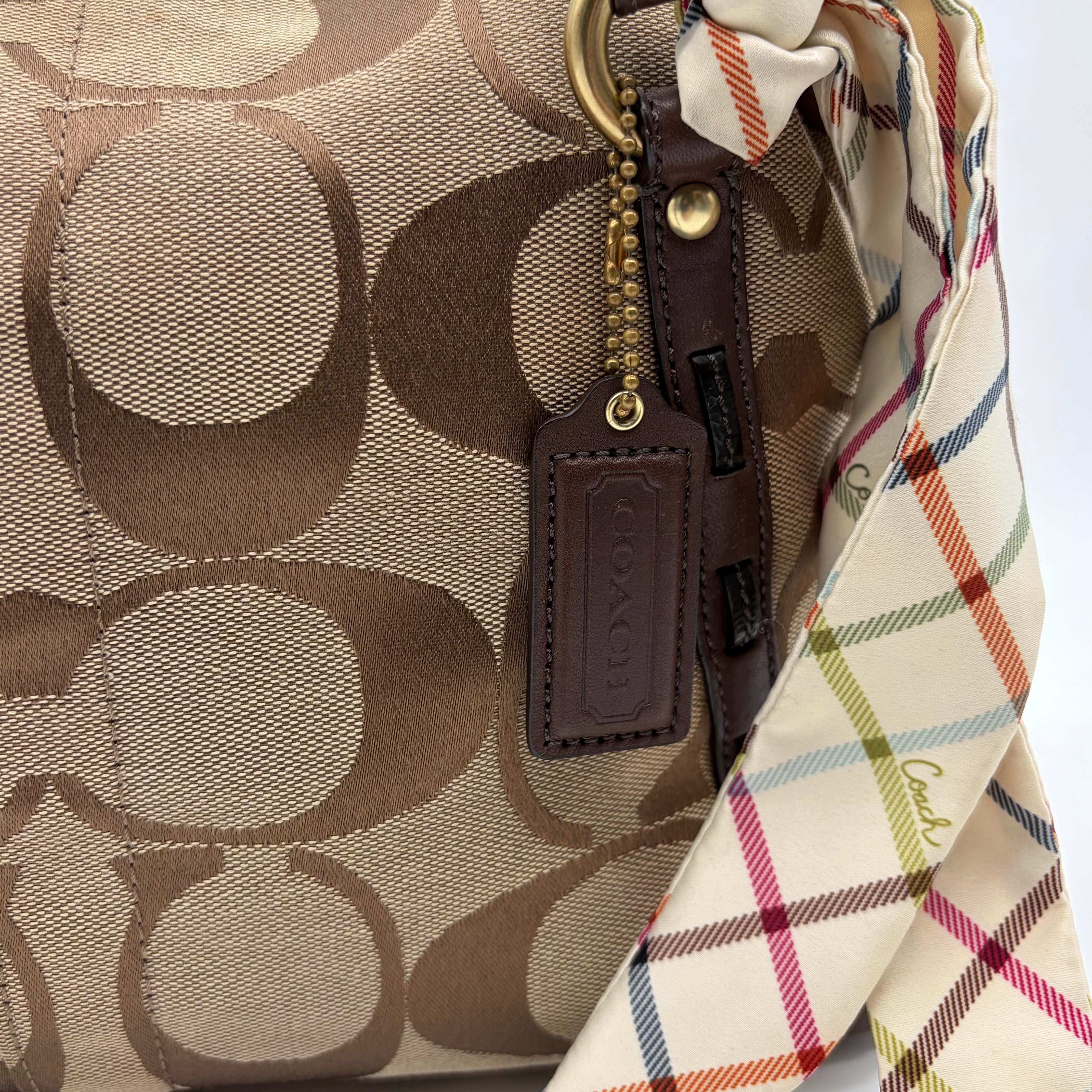 Coach Ashley Signature Sateen Satchel Khaki/Mahagoni – Vintage