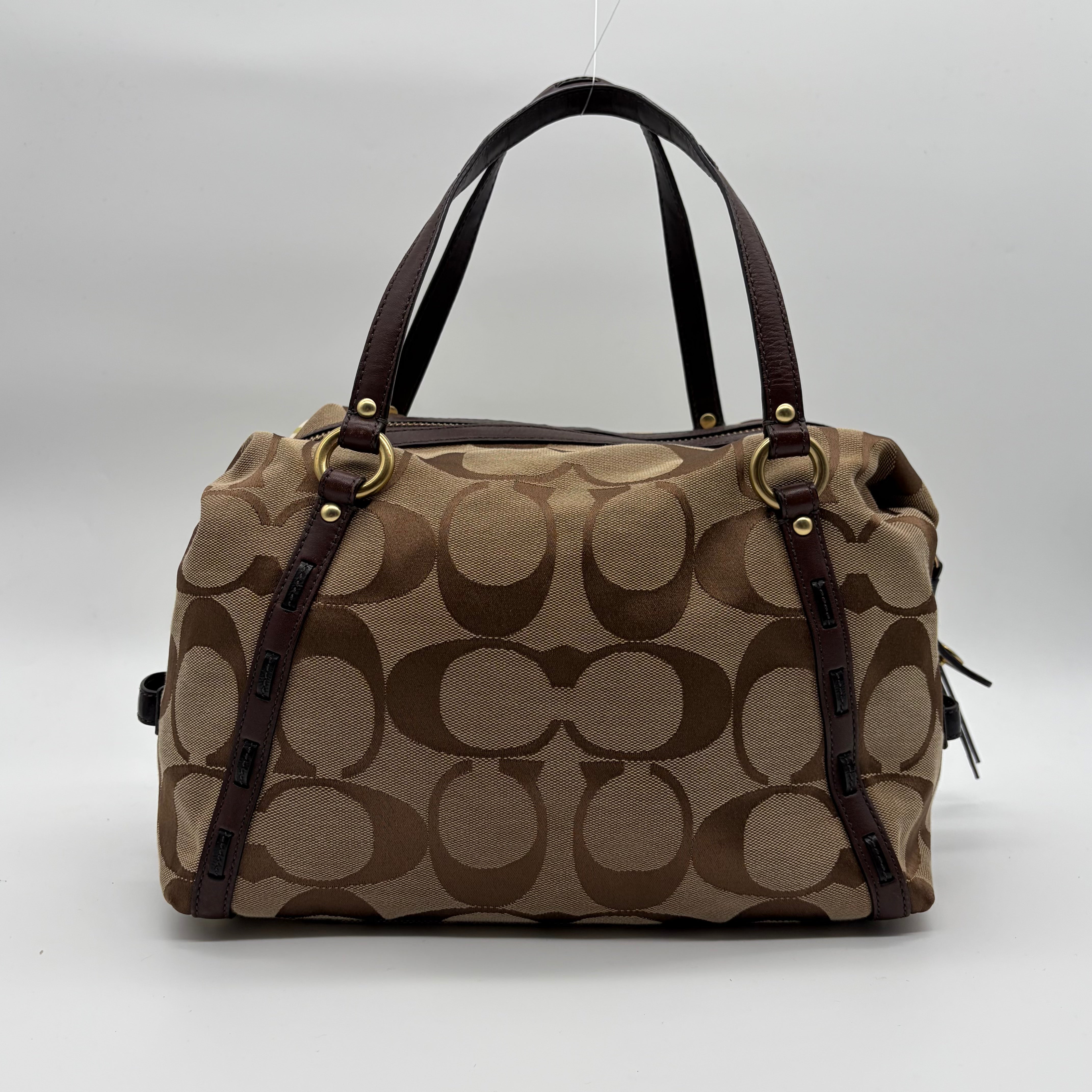 Coach Ashley Signature Sateen Satchel Khaki/Mahagoni – Vintage