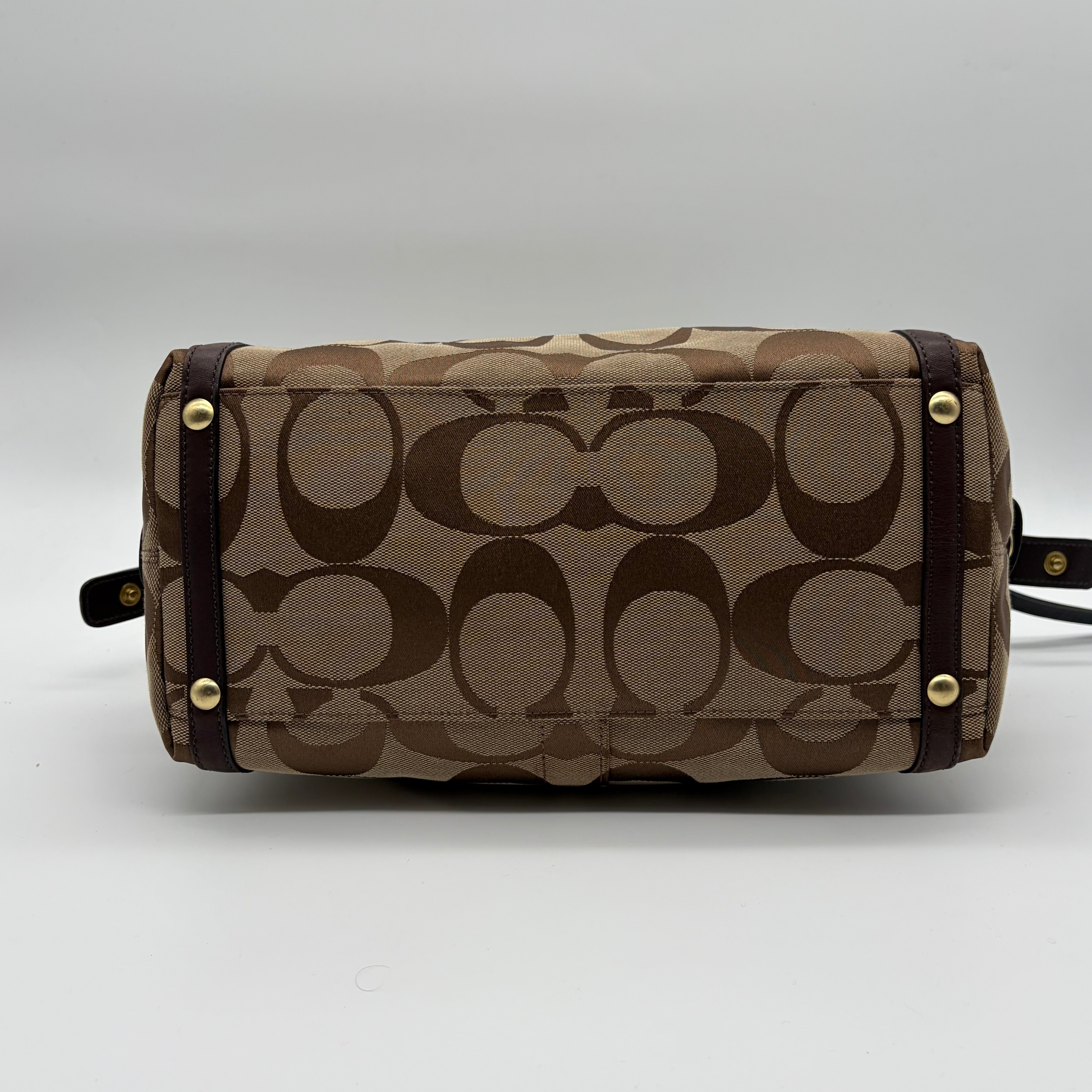 Coach Ashley Signature Sateen Satchel Khaki/Mahagoni – Vintage