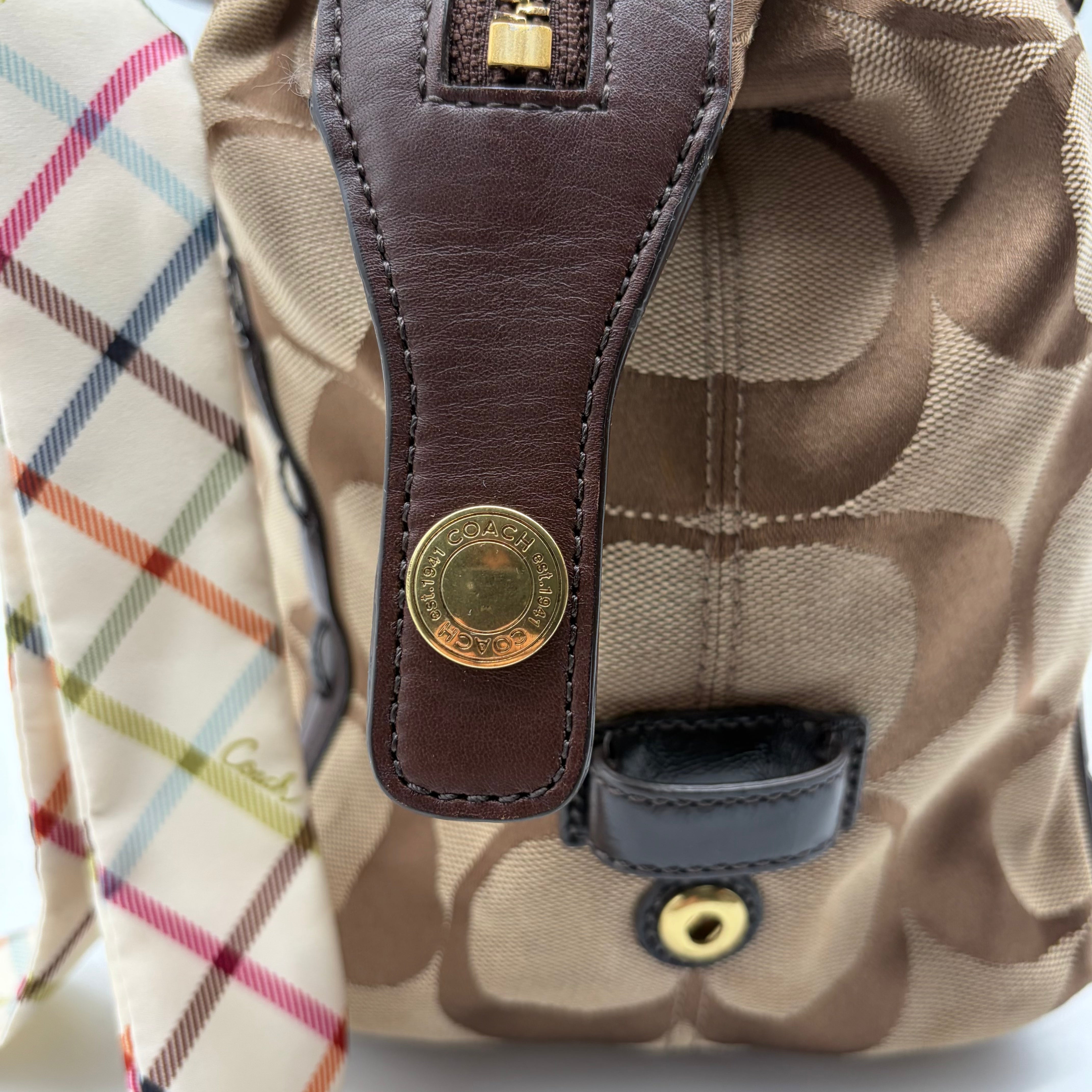 Coach Ashley Signature Sateen Satchel Khaki/Mahagoni – Vintage