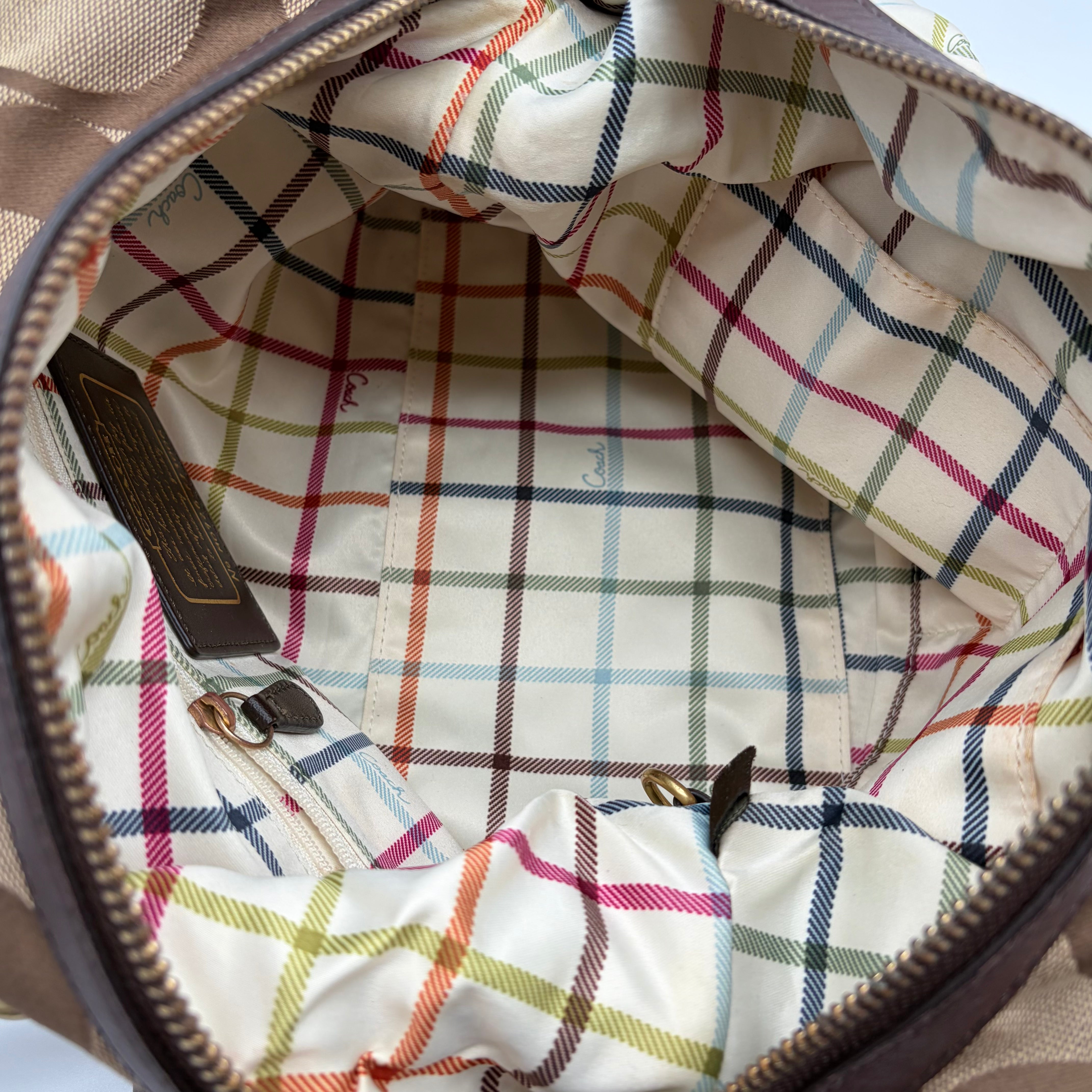 Coach Ashley Signature Sateen Satchel Khaki/Mahagoni – Vintage
