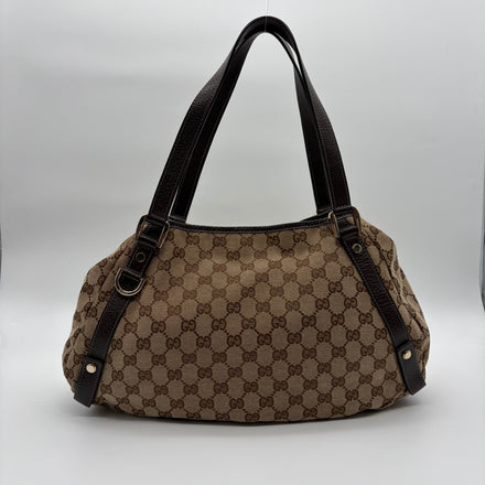 Gucci Abbey D-Ring Hobo GG Canvas Braun Gold Hardware – Vintage