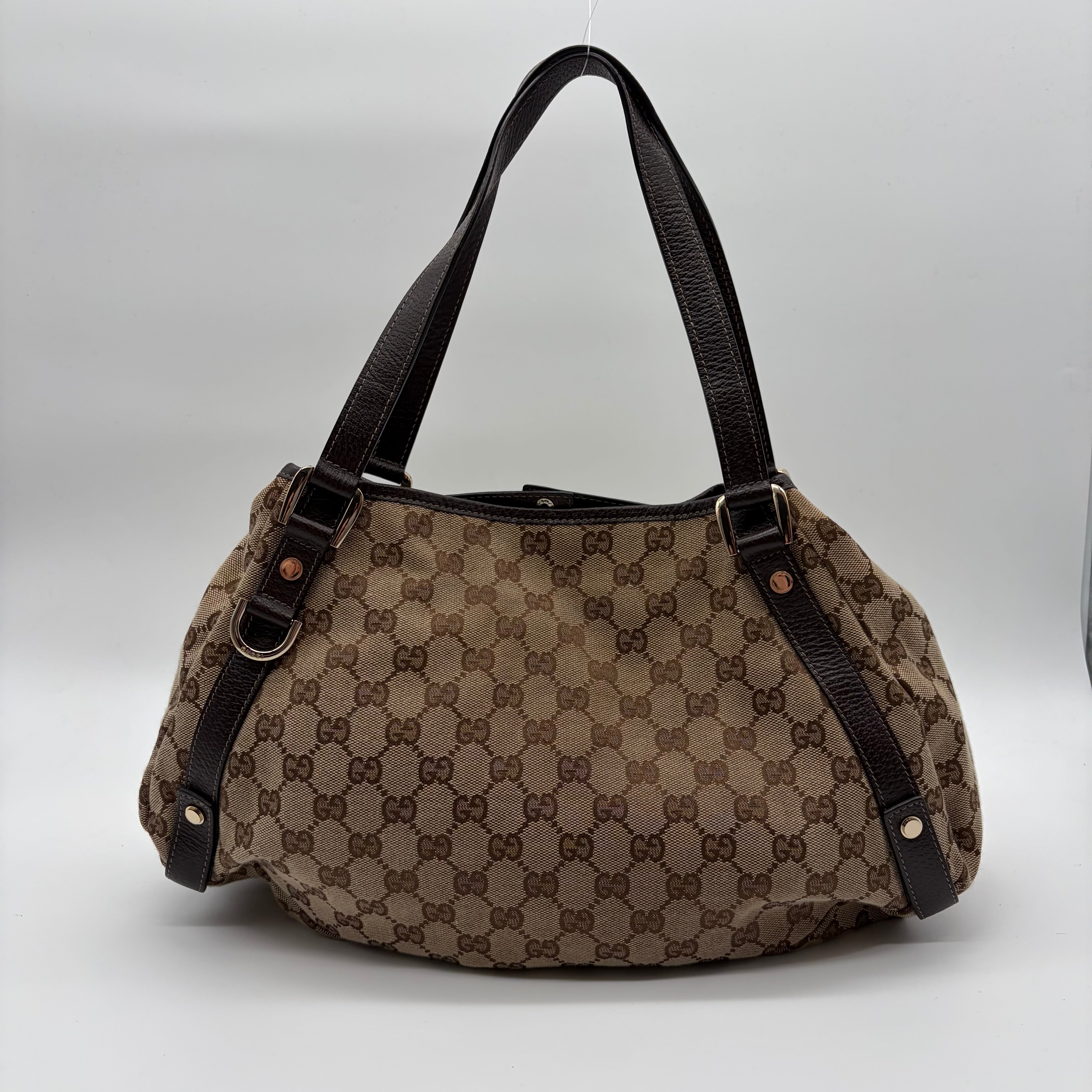 Gucci Abbey D-Ring Hobo GG Canvas Braun Gold Hardware – Vintage