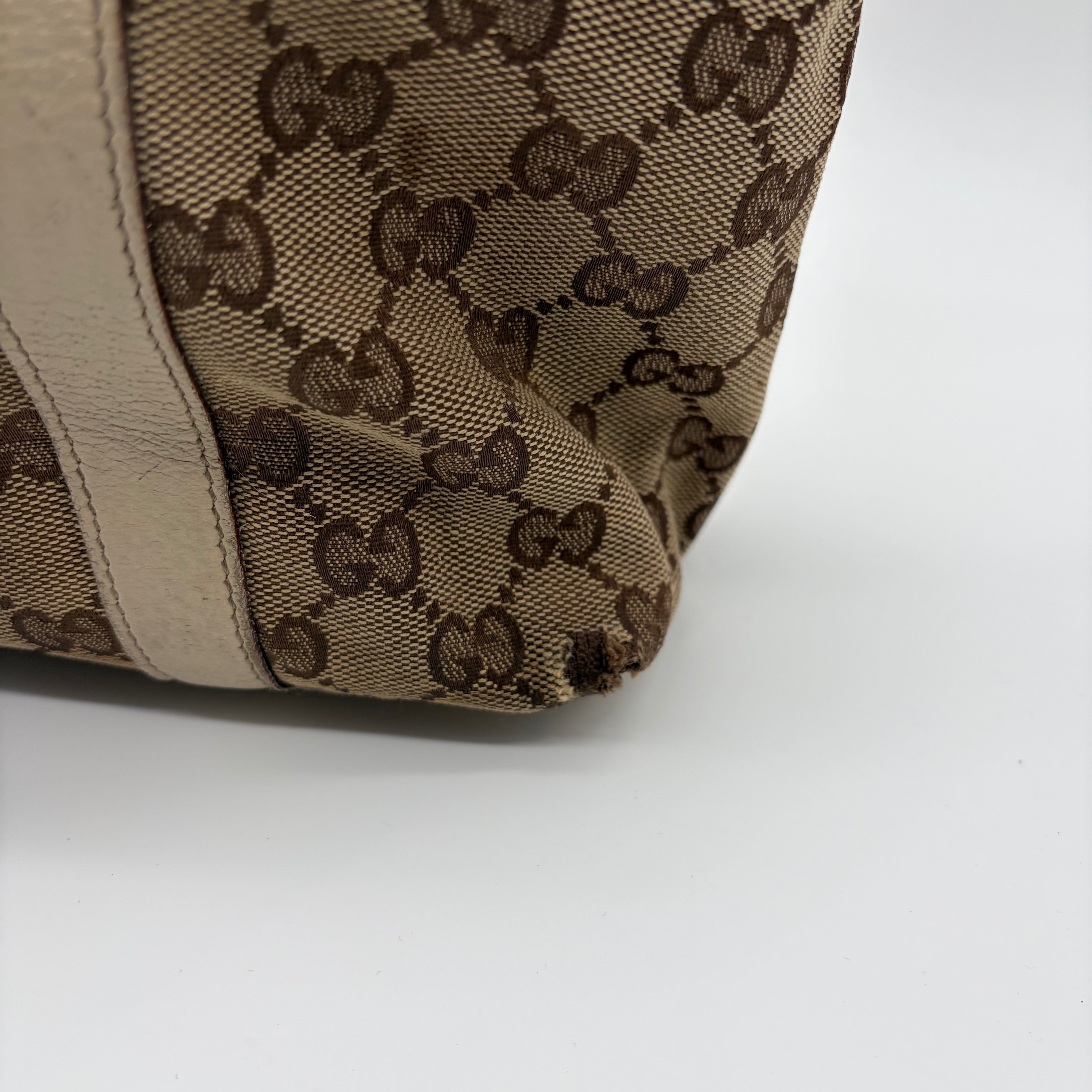 Gucci Abbey D-Ring Tote GG Canvas Ivory Gold Hardware – Vintage