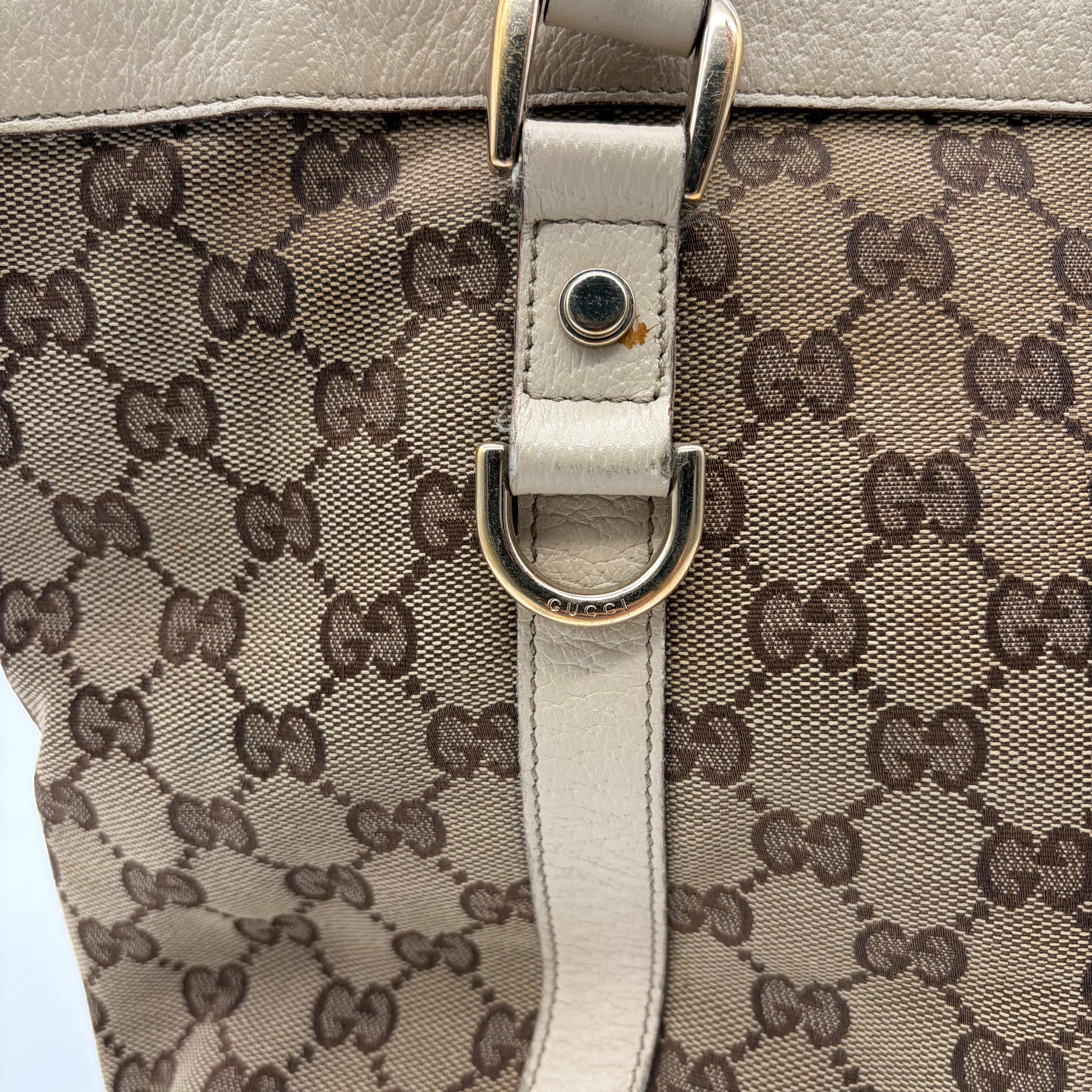 Gucci Abbey D-Ring Tote GG Canvas Ivory Gold Hardware – Vintage