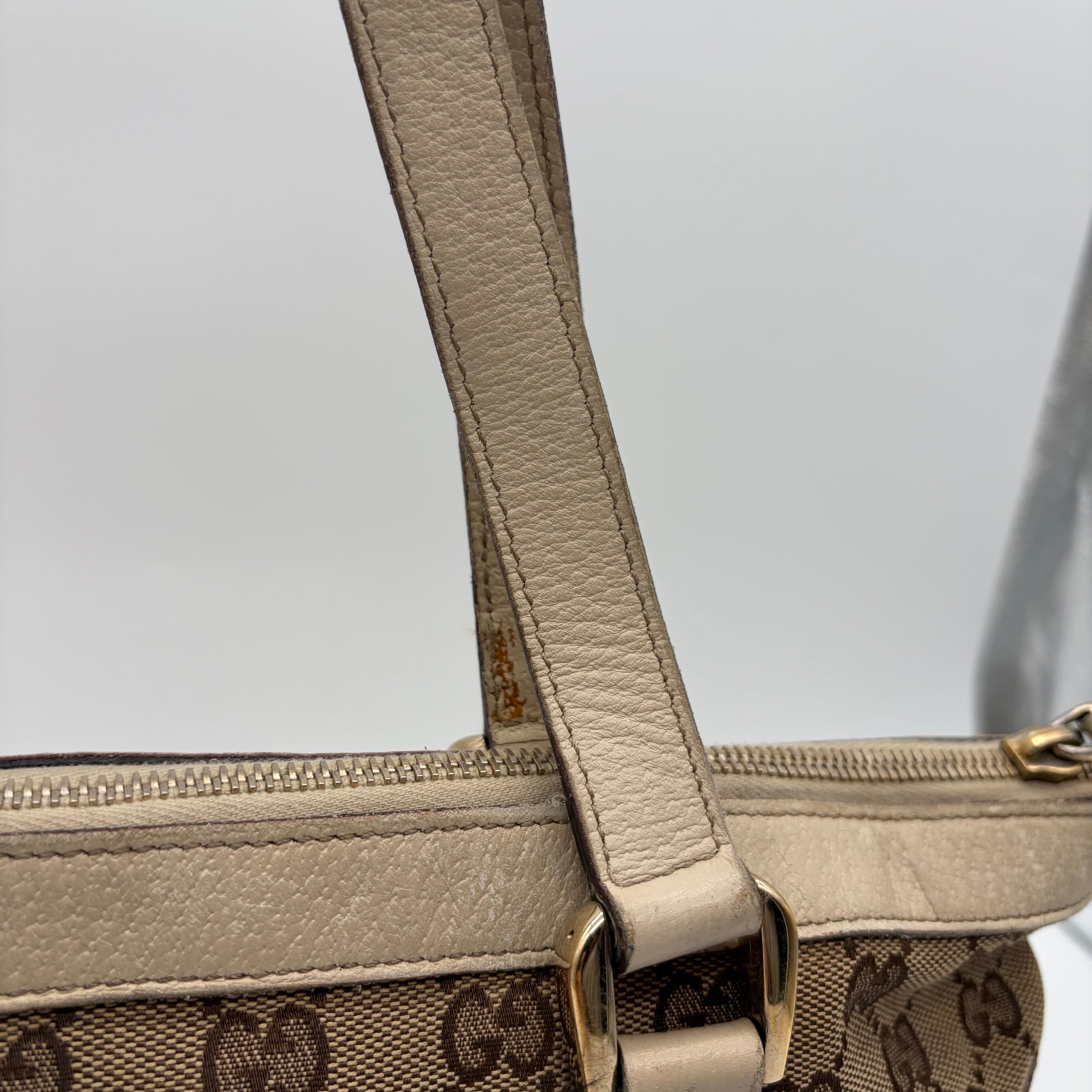 Gucci Abbey D-Ring Tote GG Canvas Ivory Gold Hardware – Vintage
