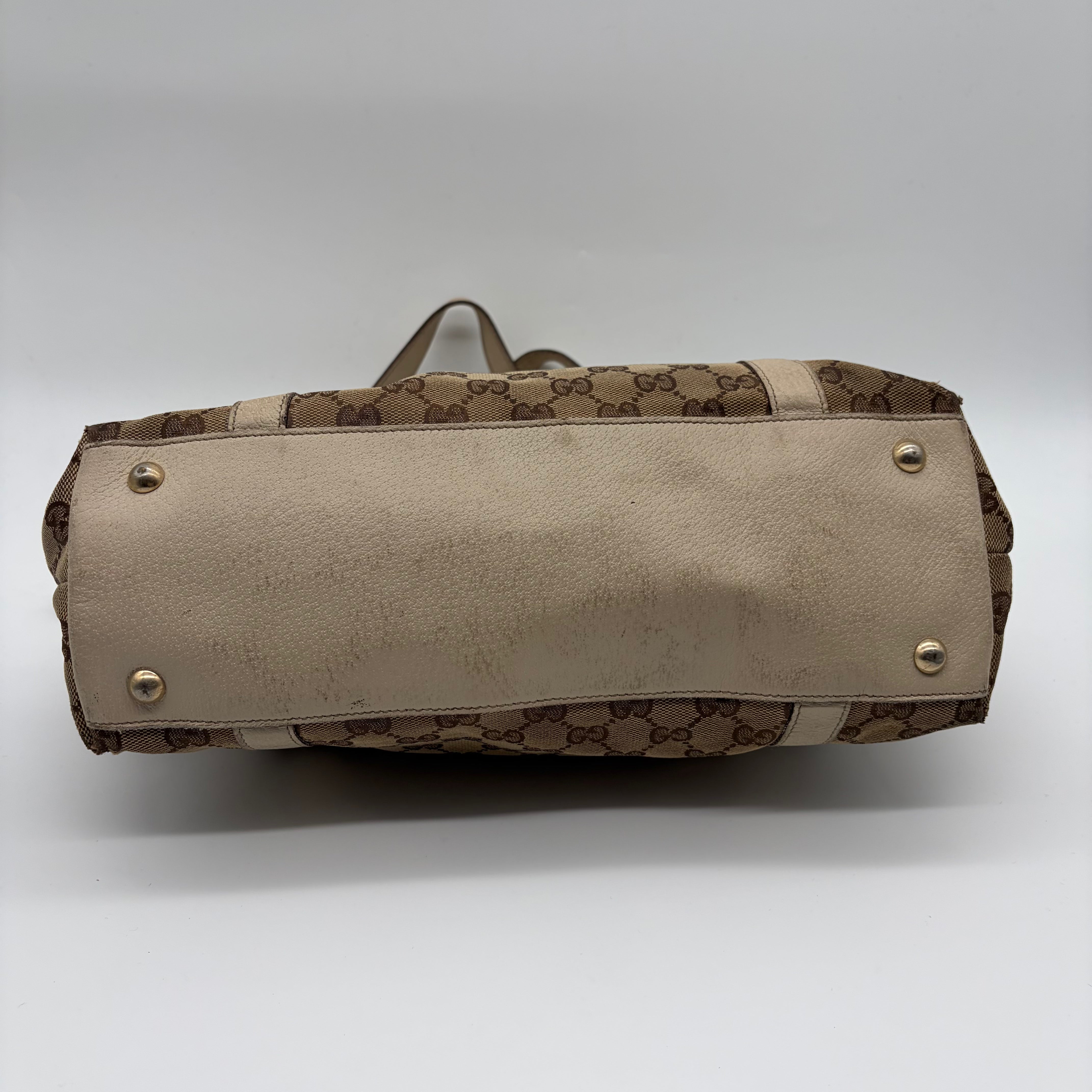 Gucci Abbey D-Ring Tote GG Canvas Ivory Gold Hardware – Vintage