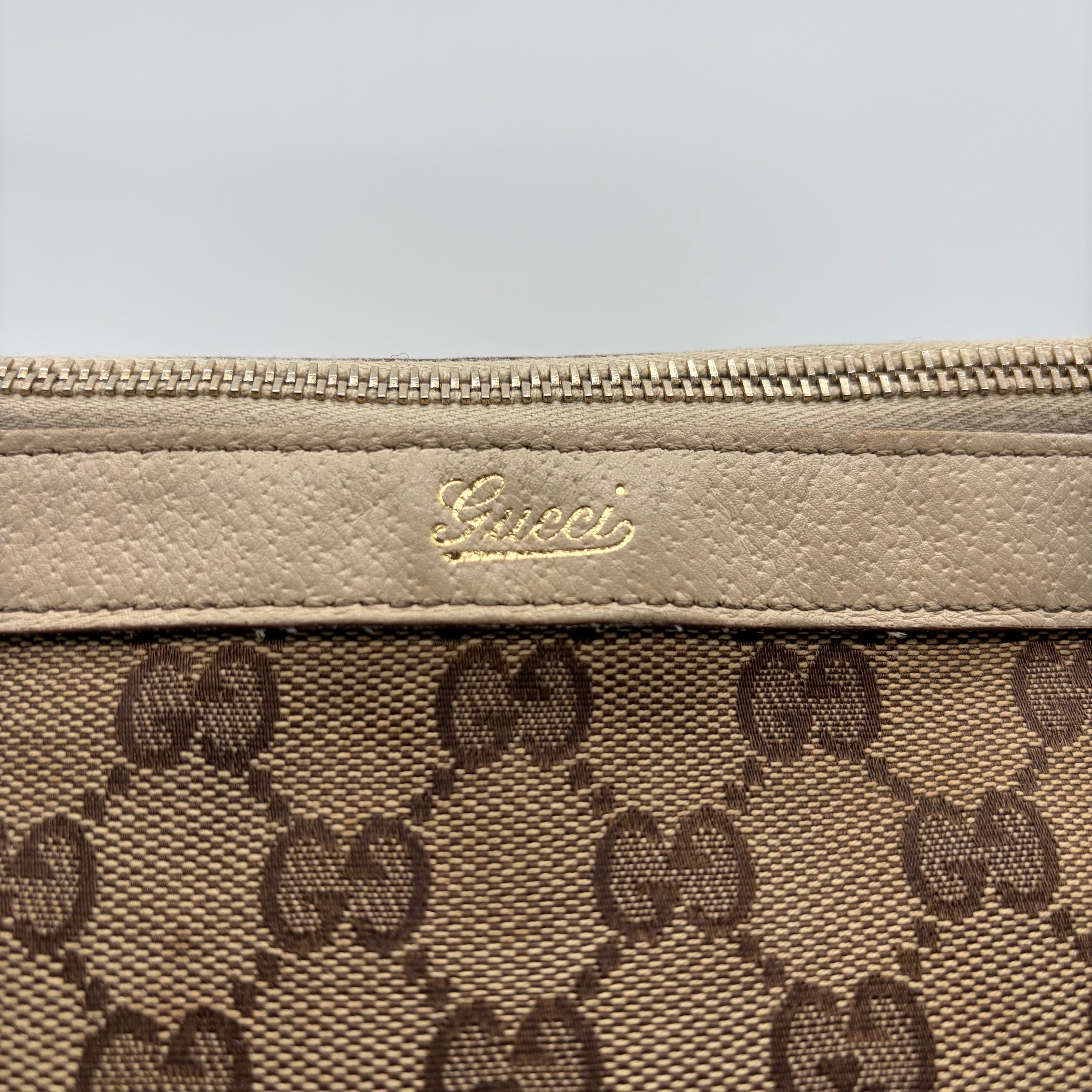 Gucci Abbey D-Ring Tote GG Canvas Ivory Gold Hardware – Vintage