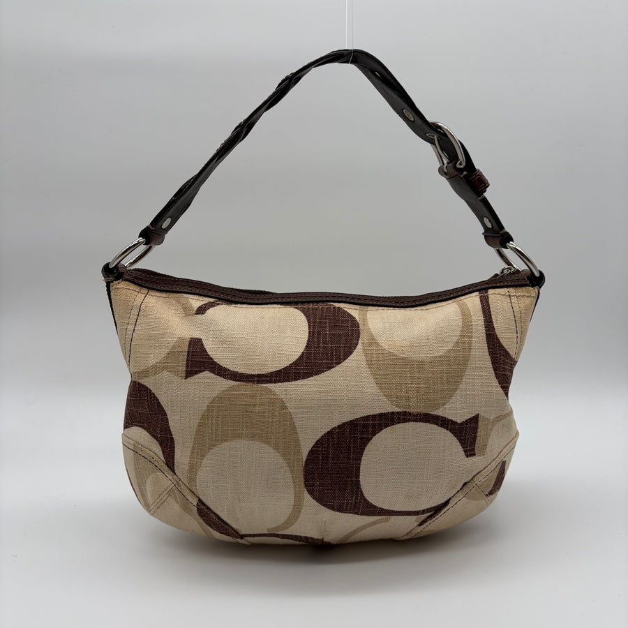 Coach Hampton Hobo Optic Signature Canvas Beige Braun – vintage designer handbag