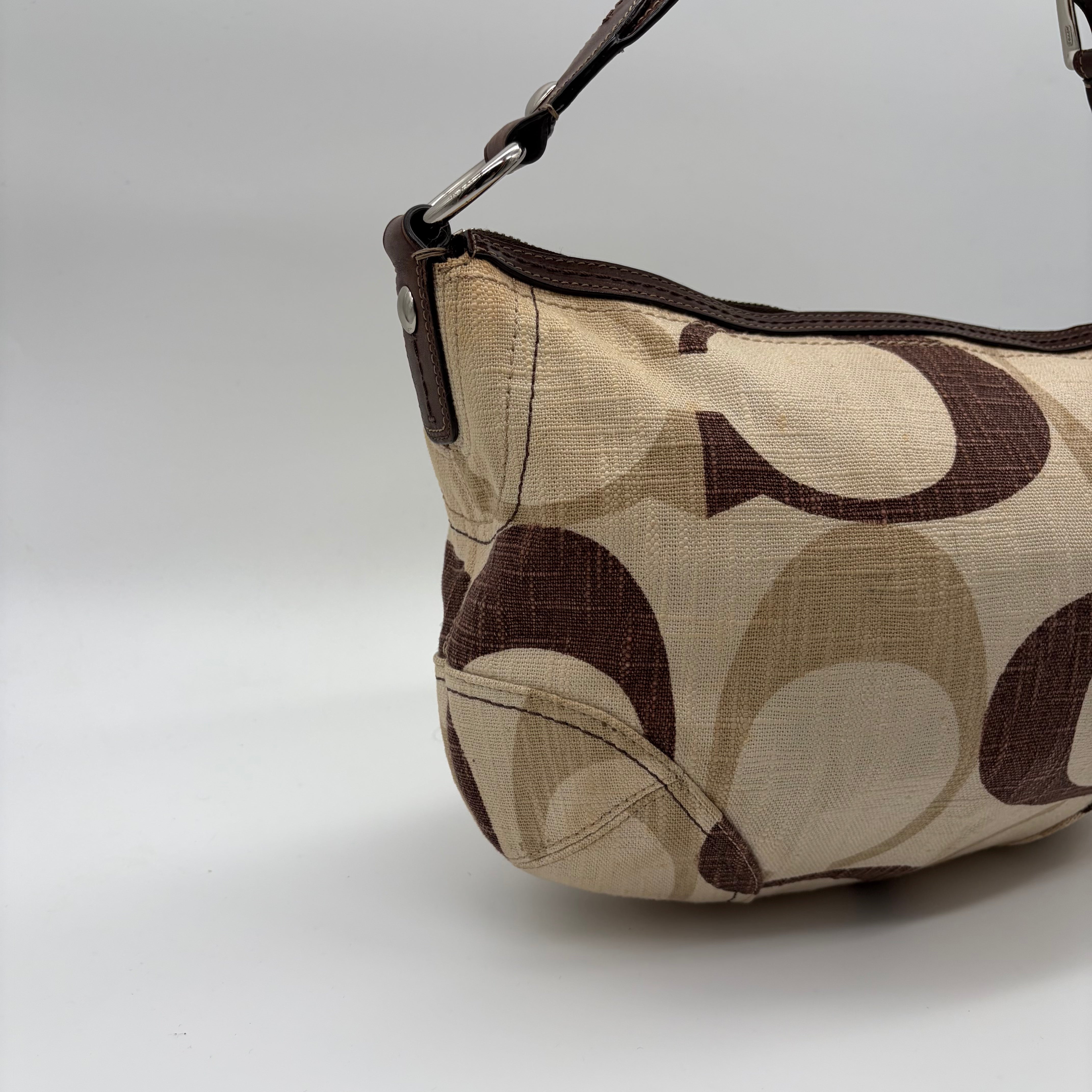 Coach Hampton Hobo Optic Signature Canvas Beige Braun – Vintage
