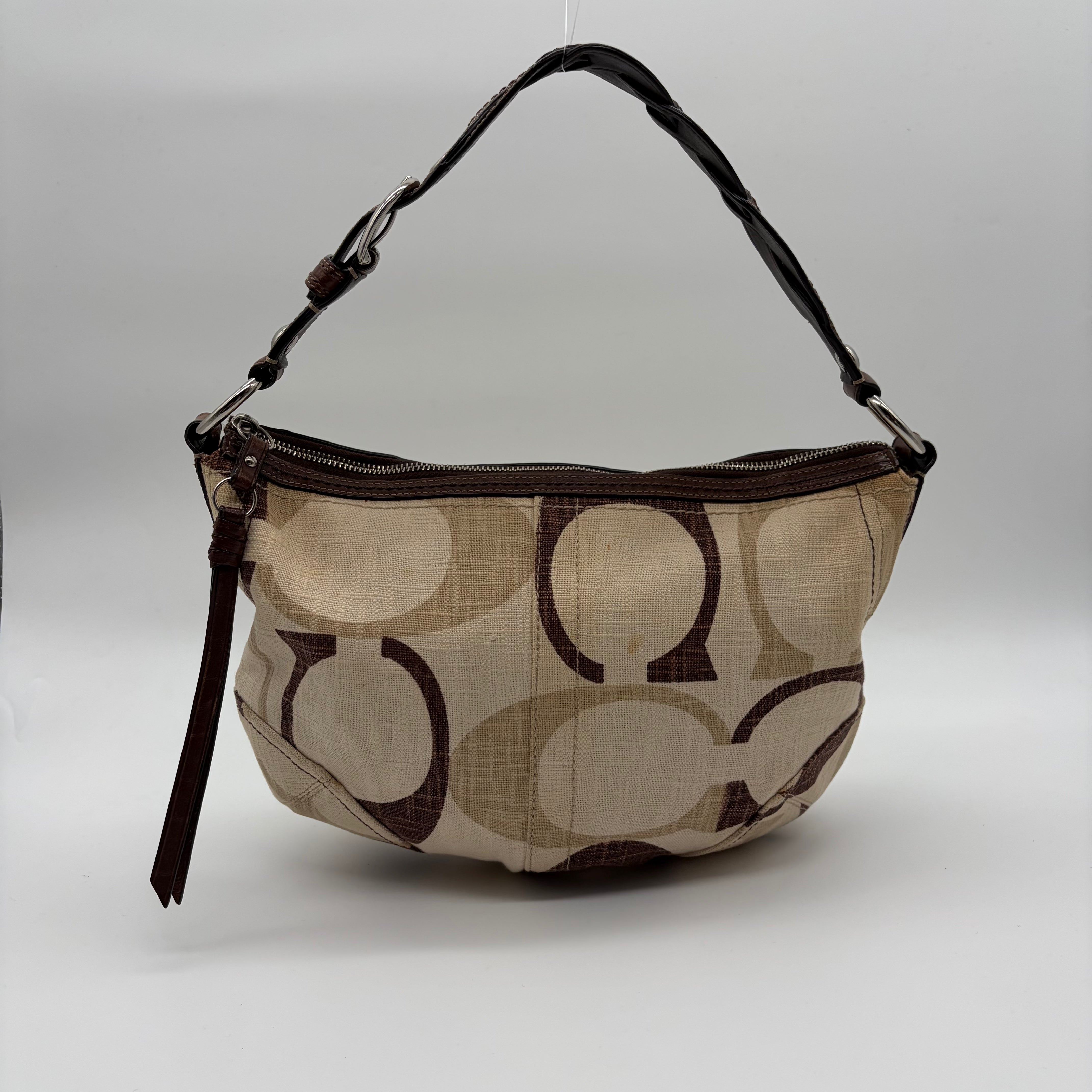 Coach Hampton Hobo Optic Signature Canvas Beige Braun – Vintage