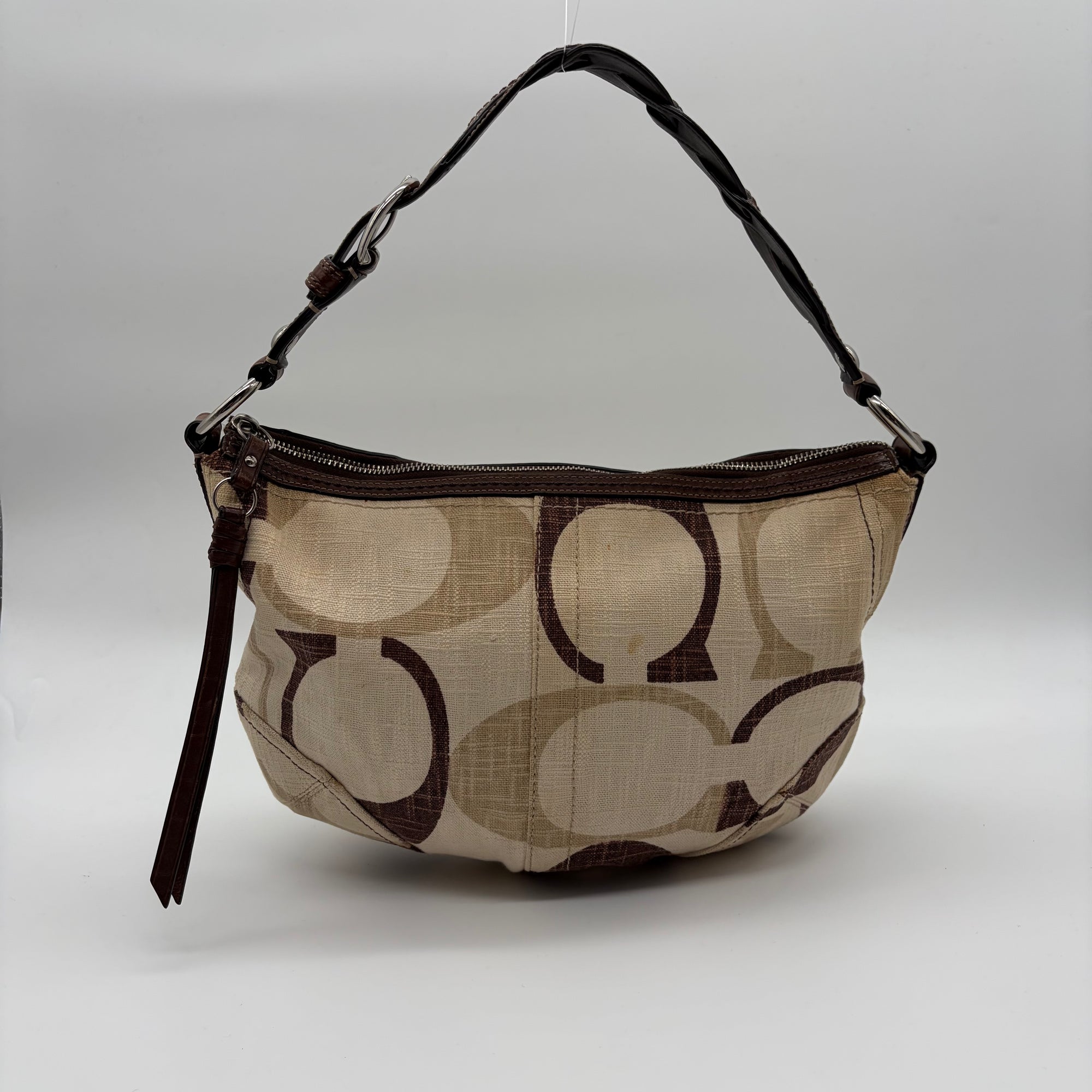 Coach Hampton Hobo Optic Signature Canvas Beige Braun – detail view 3