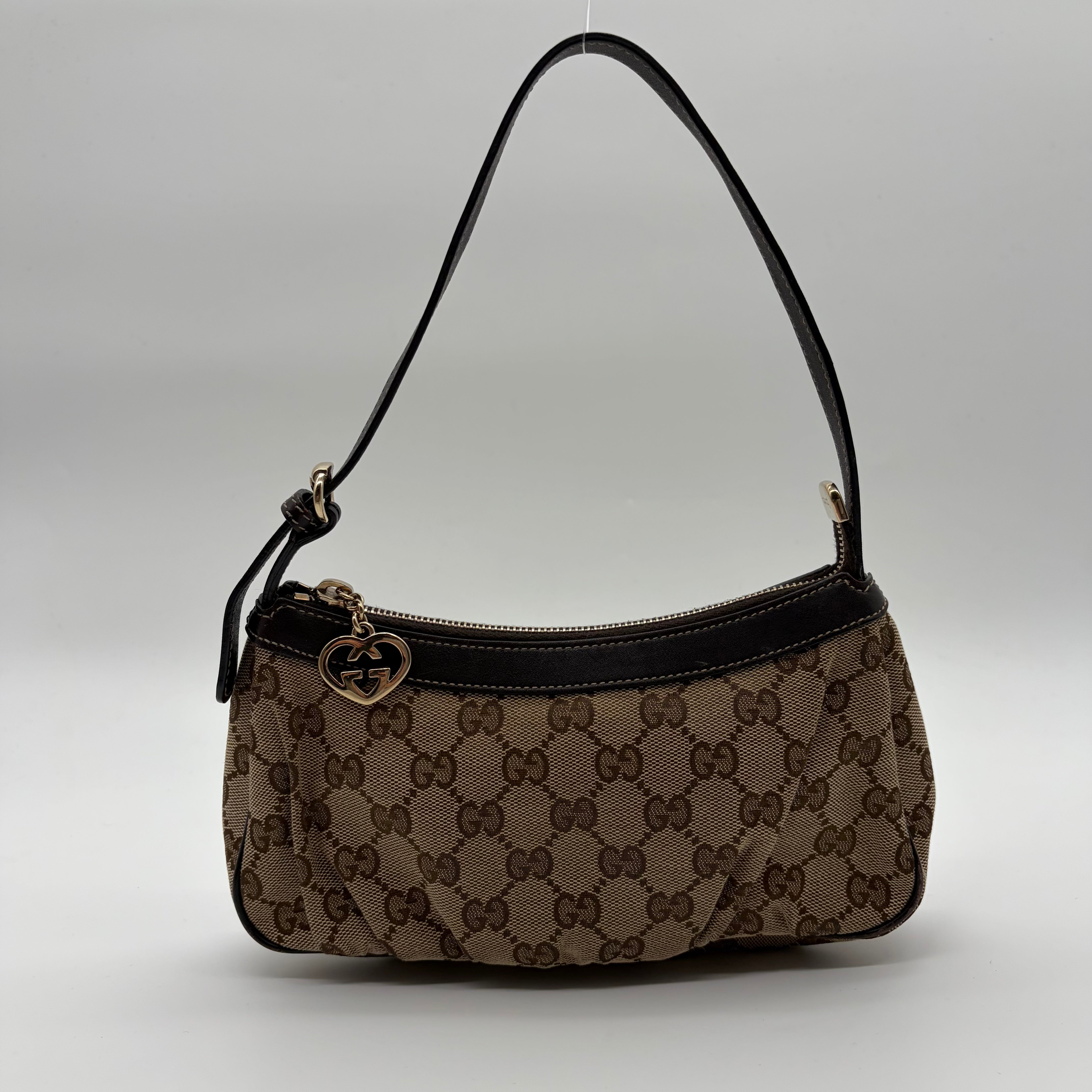 Gucci Lovely Heart Pochette GG Canvas Beige Braun – Vintage