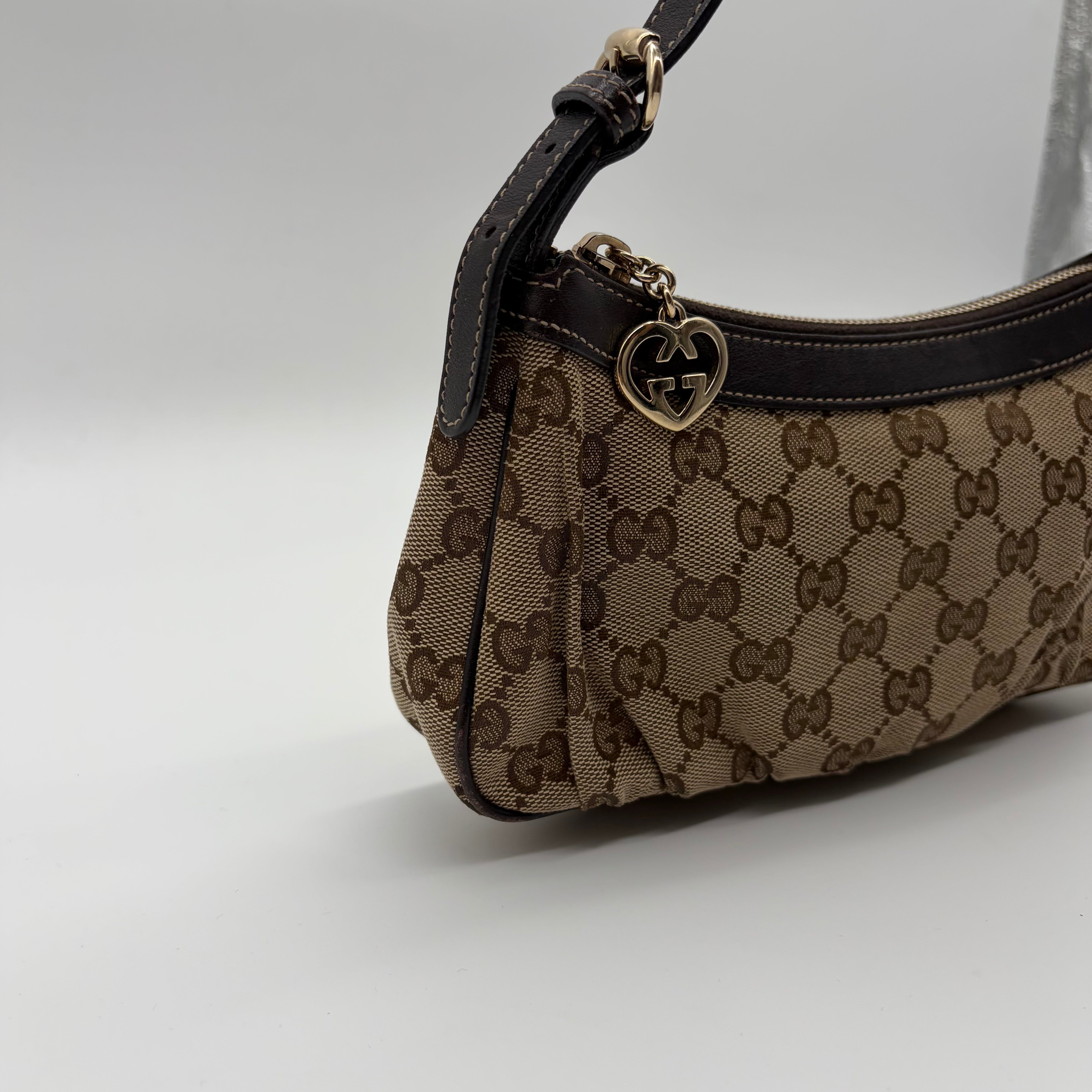 Gucci Lovely Heart Pochette GG Canvas Beige Braun – Vintage