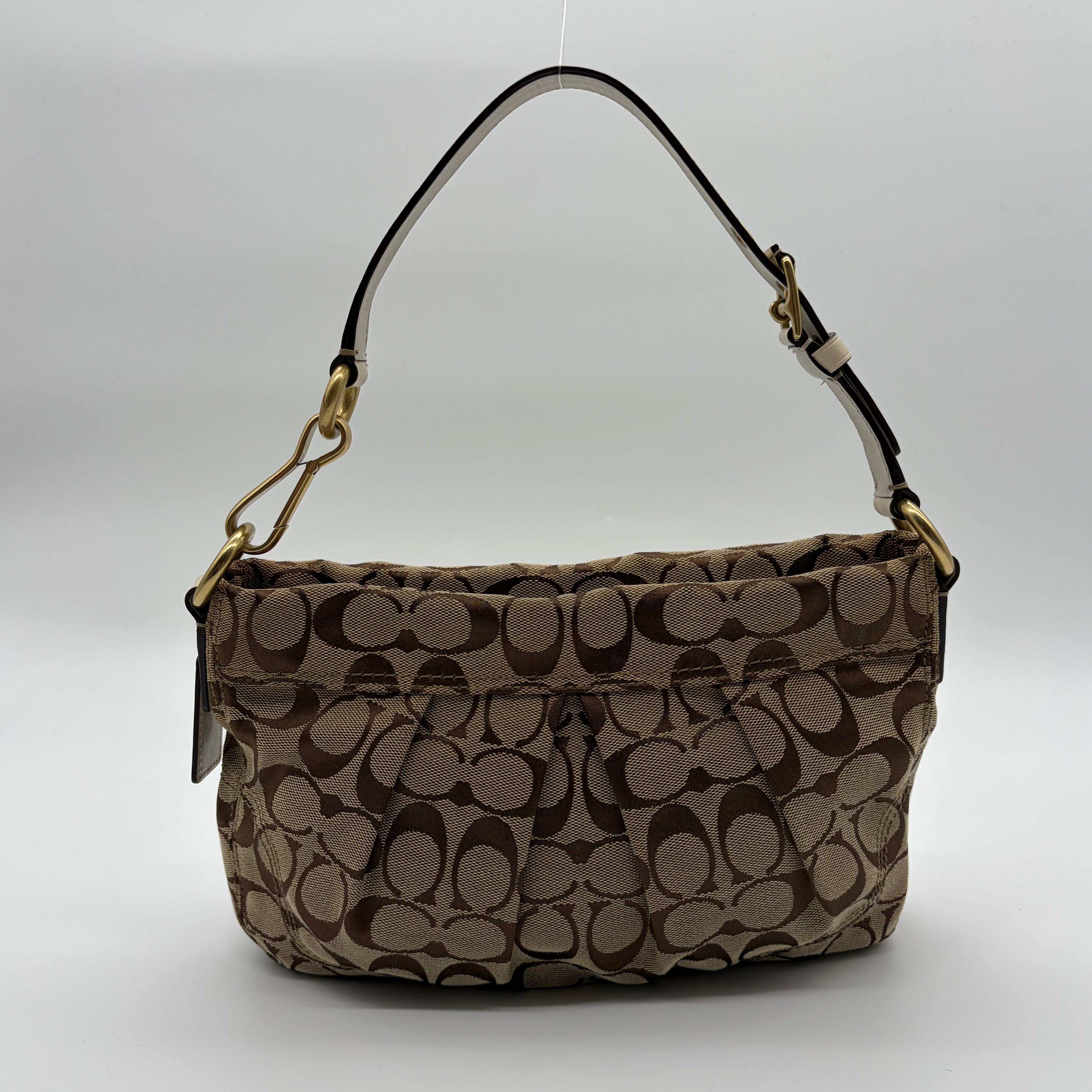 Coach Poppy Signature Baguette Khaki Cream Vintage 2010 – Vintage