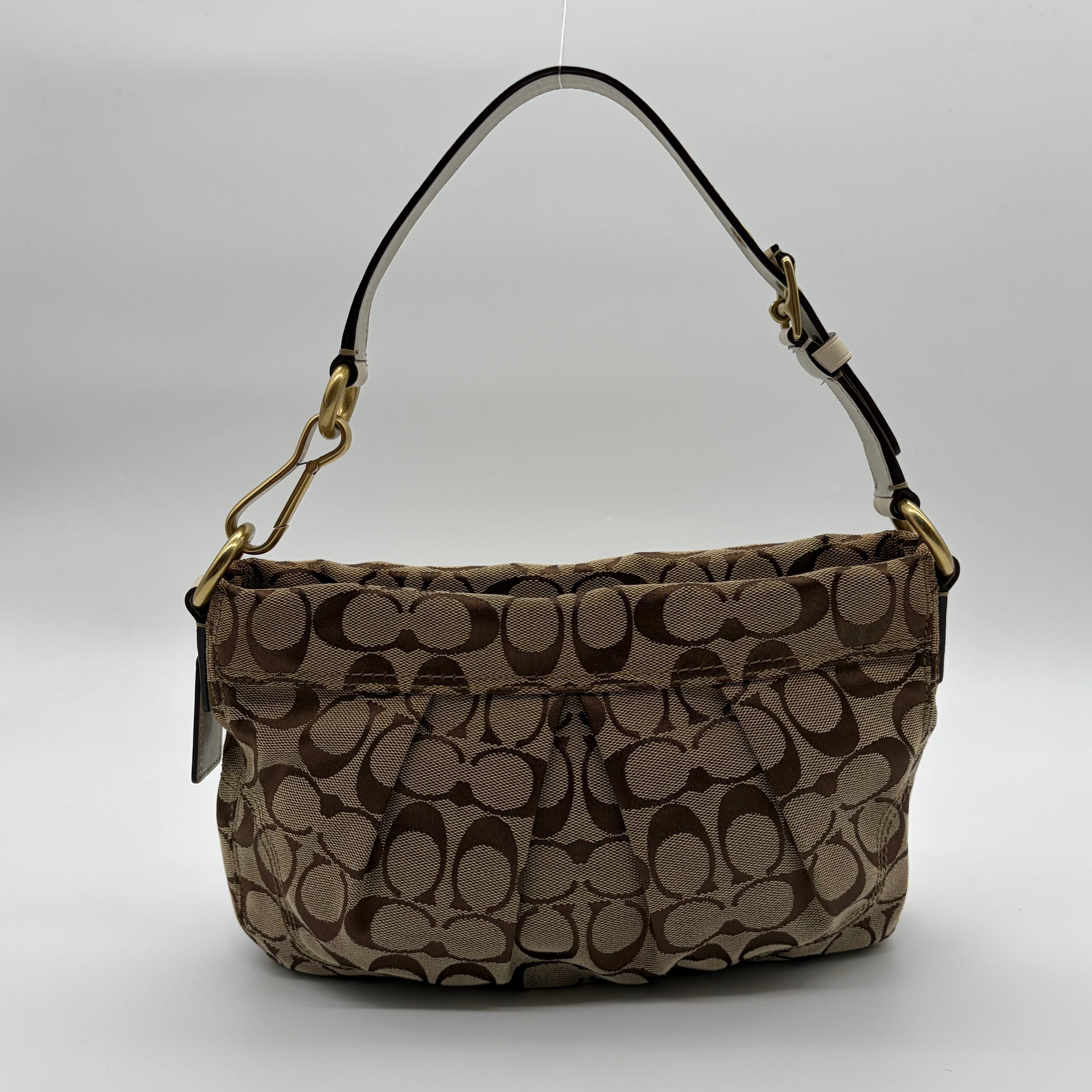 Coach Poppy Signature Baguette Khaki Cream Vintage 2010 – detail view 5