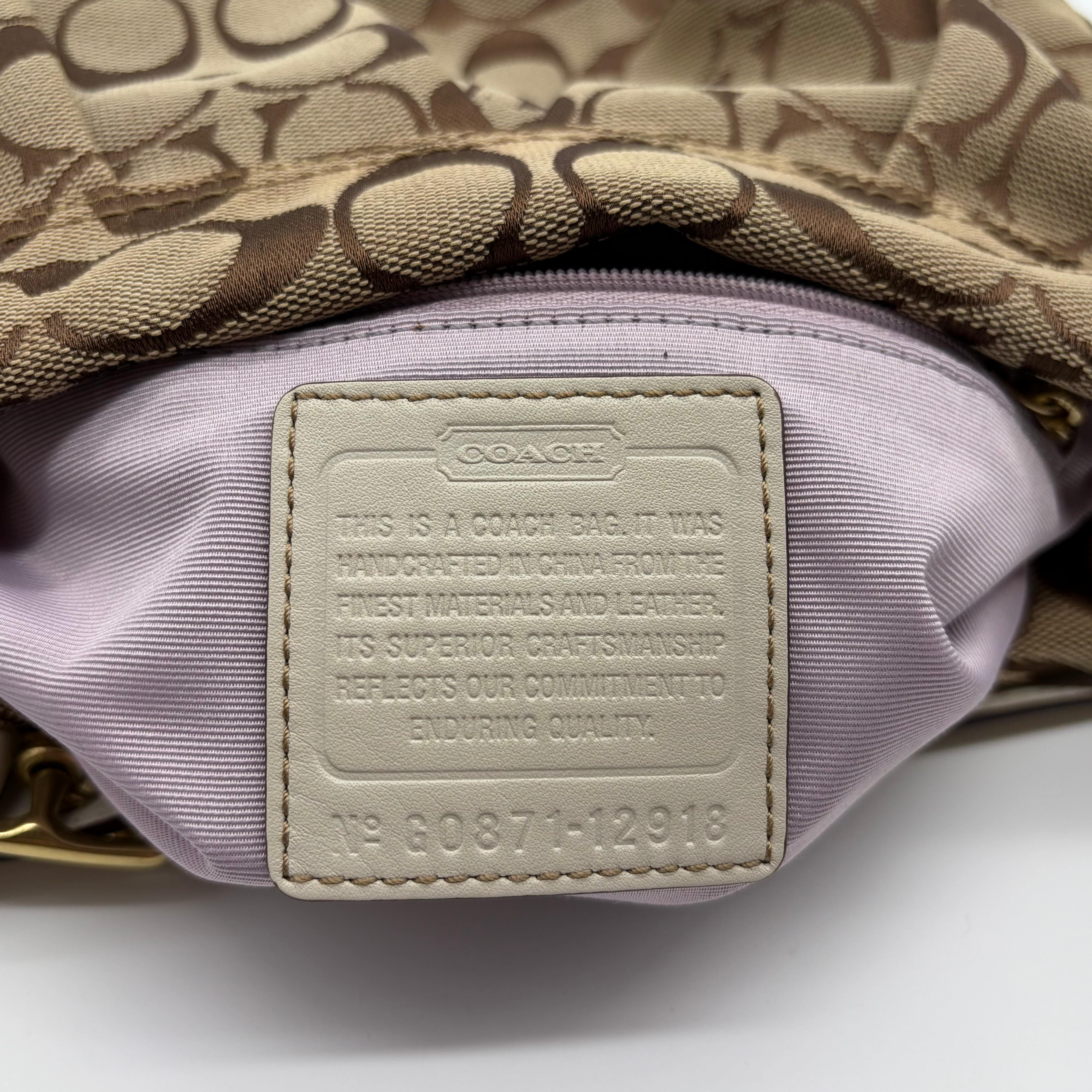 Coach Poppy Signature Baguette Khaki Cream Vintage 2010 – Vintage