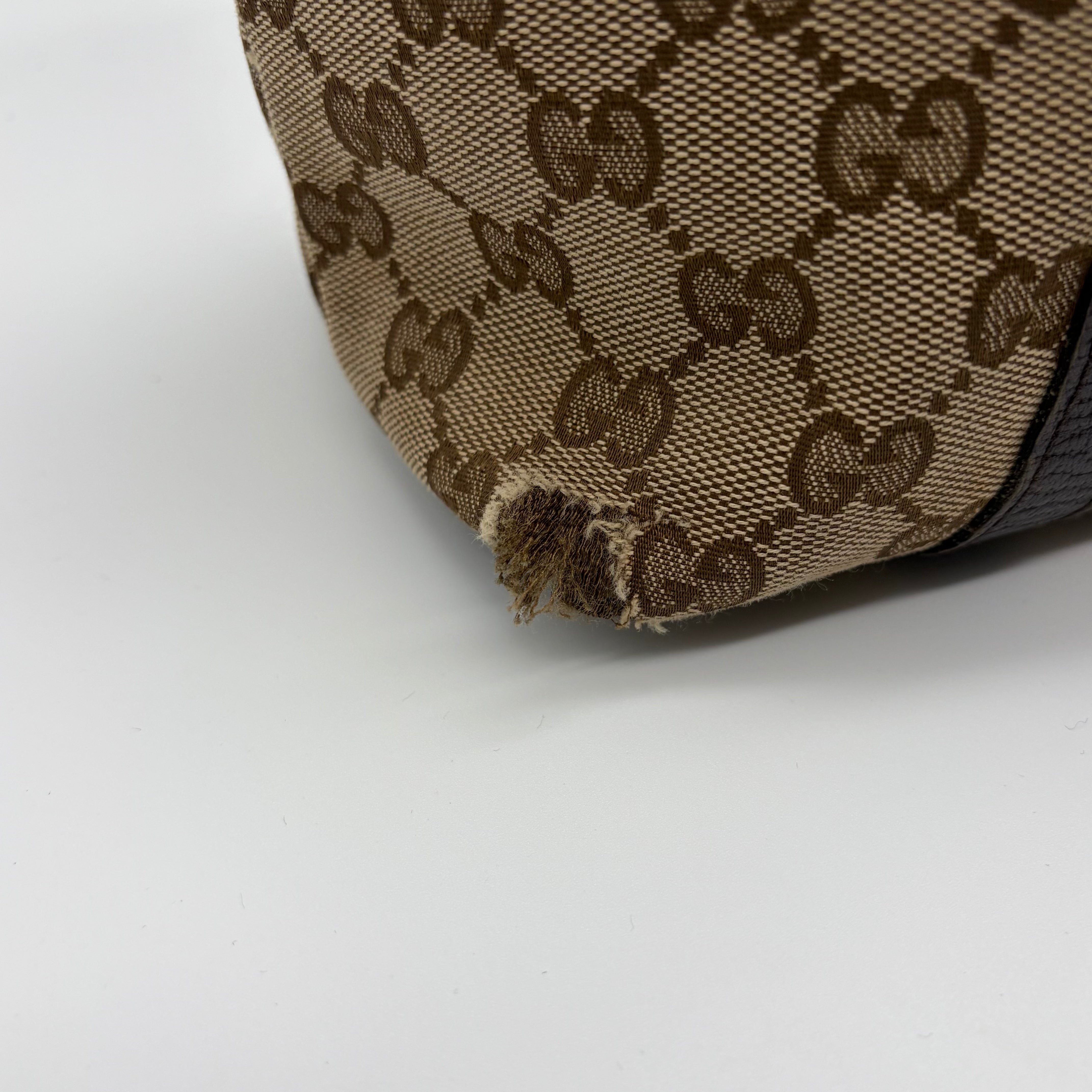 Gucci Abbey D-Ring Tote GG Canvas Beige Dark Brown – Vintage