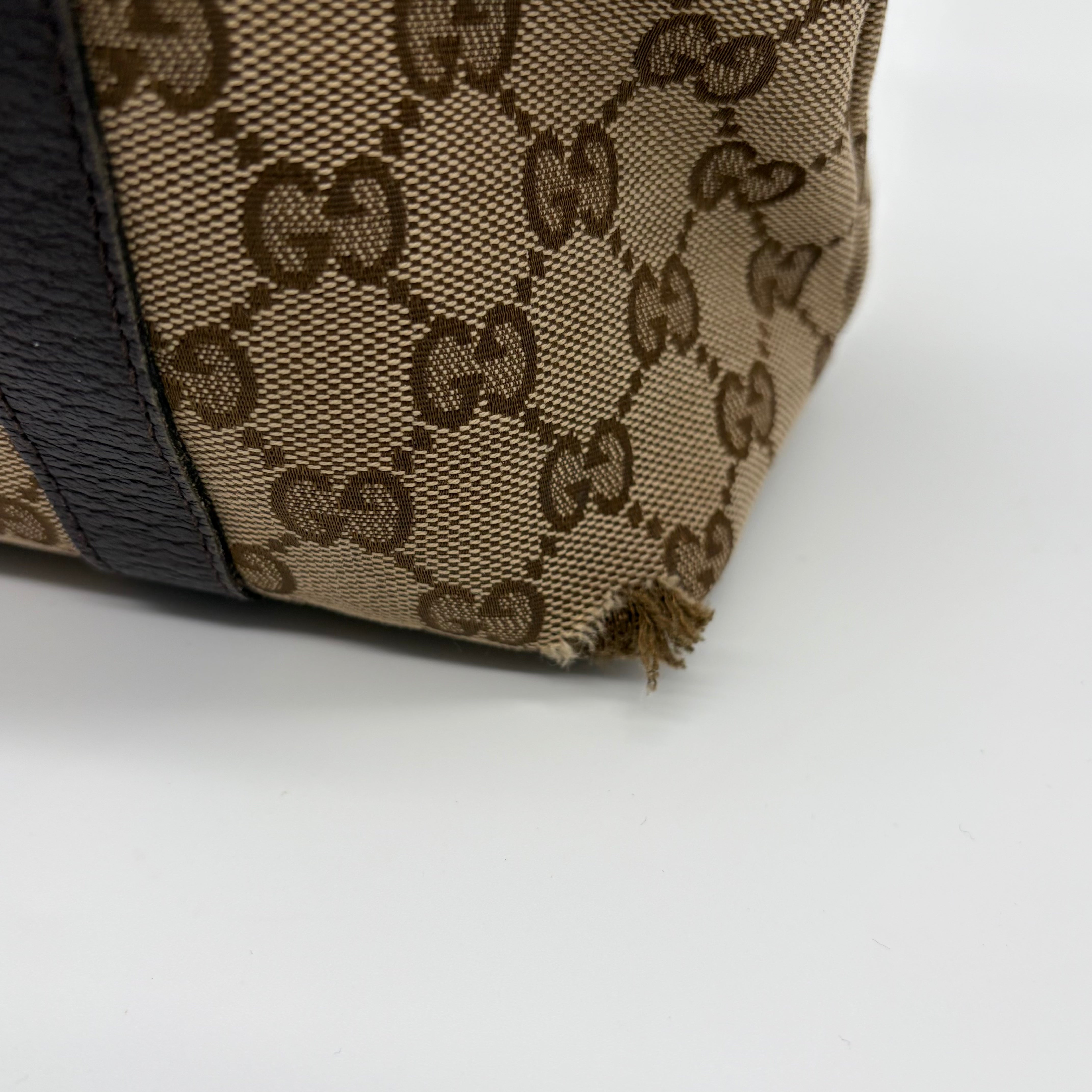 Gucci Abbey D-Ring Tote GG Canvas Beige Dark Brown – Vintage