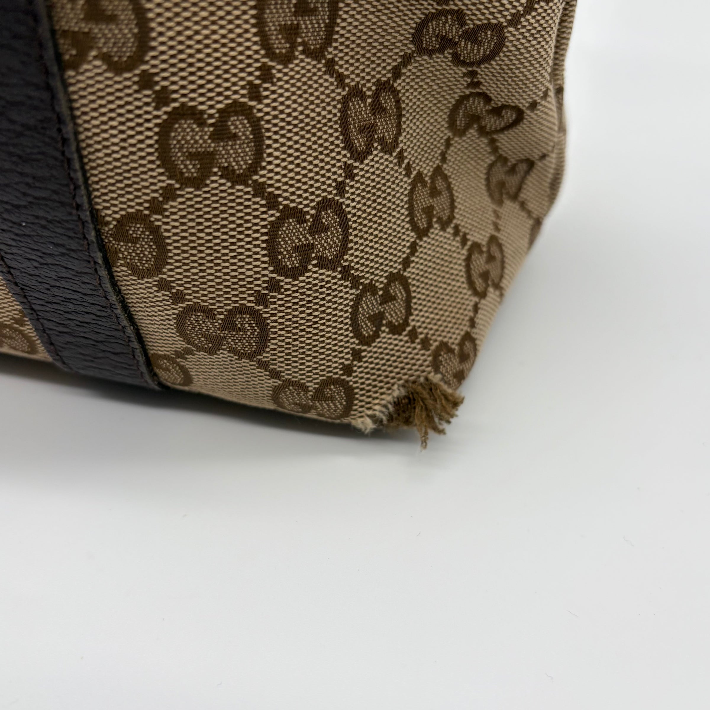 Gucci Abbey D-Ring Tote GG Canvas Beige Dark Brown – detail view 4