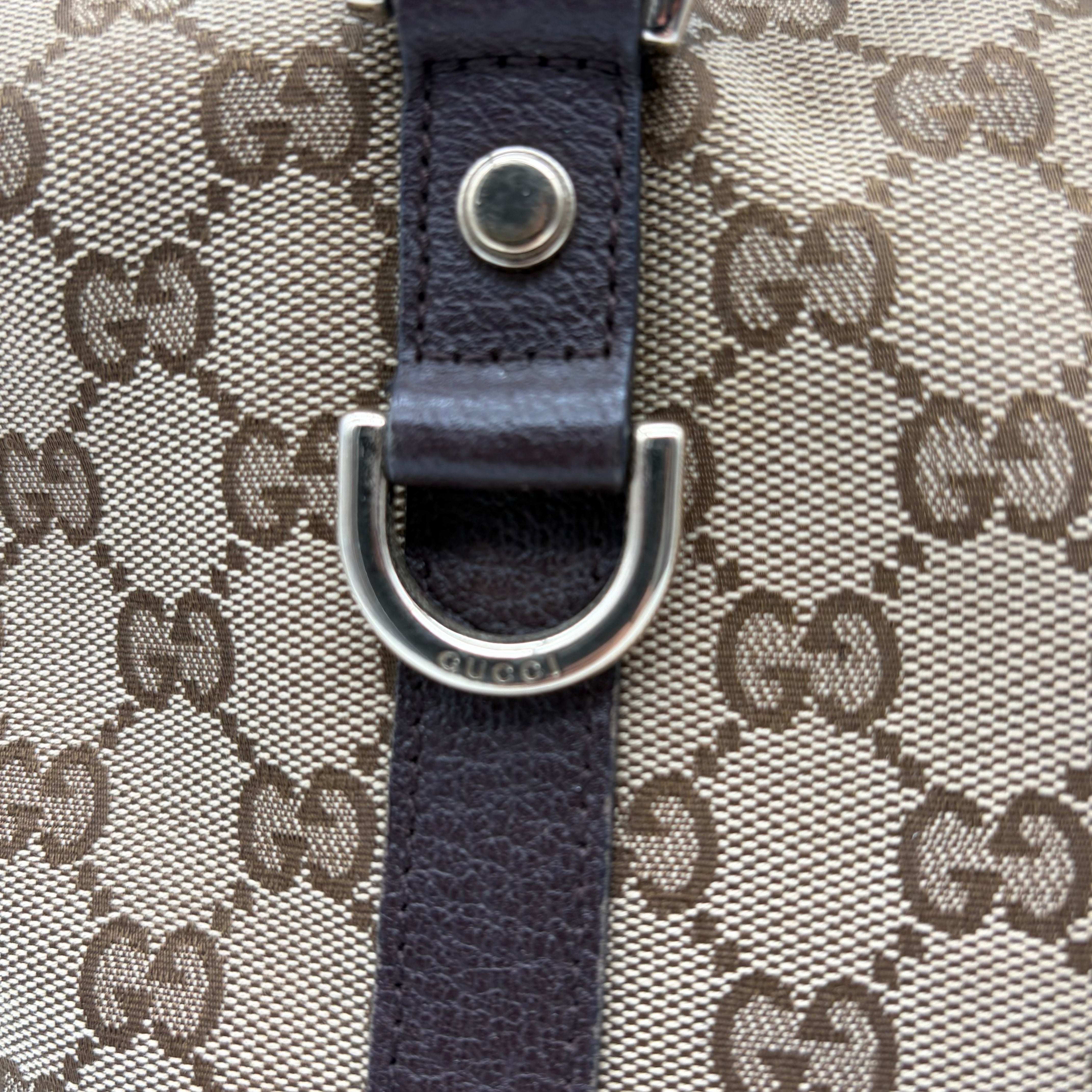 Gucci Abbey D-Ring Tote GG Canvas Beige Dark Brown – Vintage