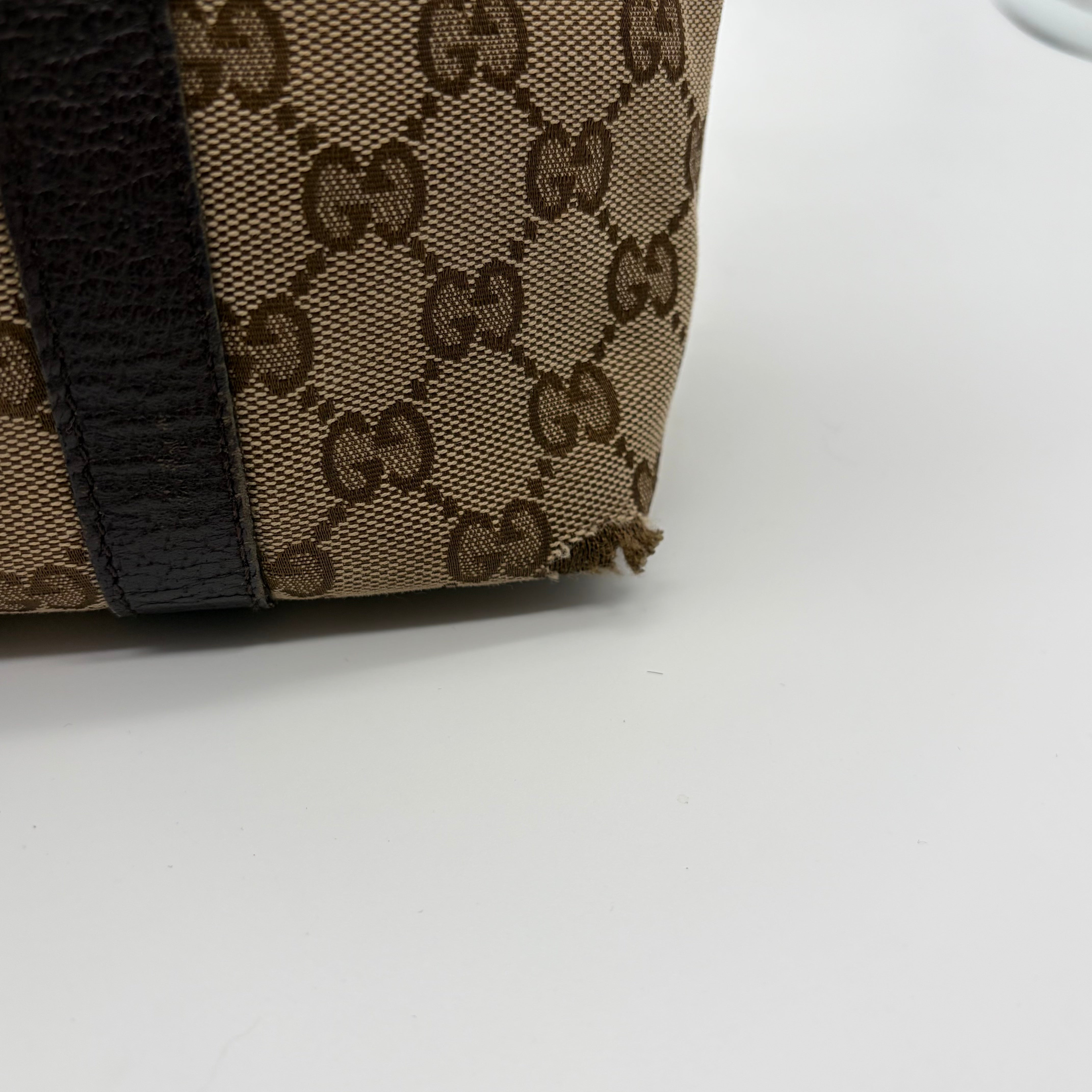 Gucci Abbey D-Ring Tote GG Canvas Beige Dark Brown – Vintage