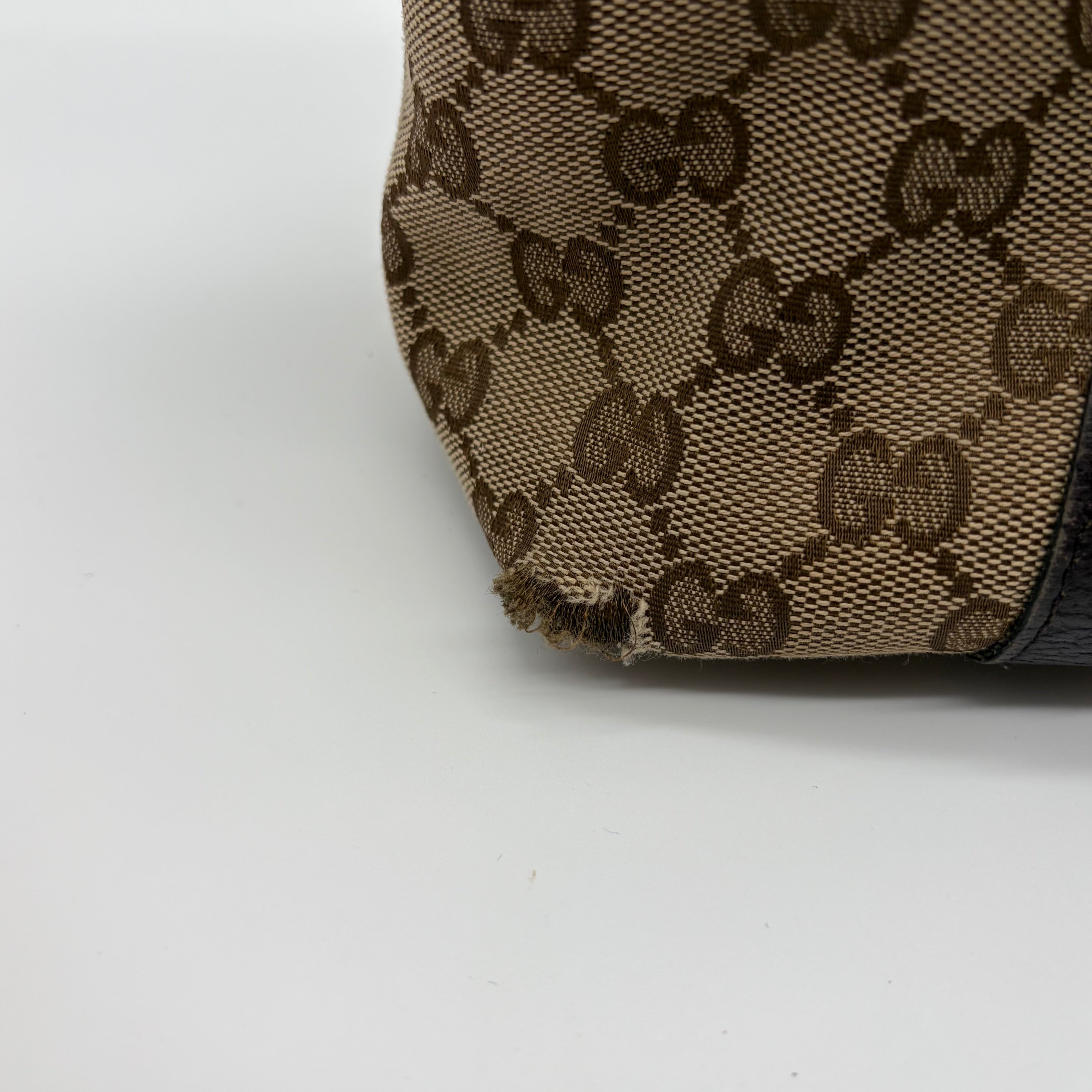 Gucci Abbey D-Ring Tote GG Canvas Beige Dark Brown – Vintage