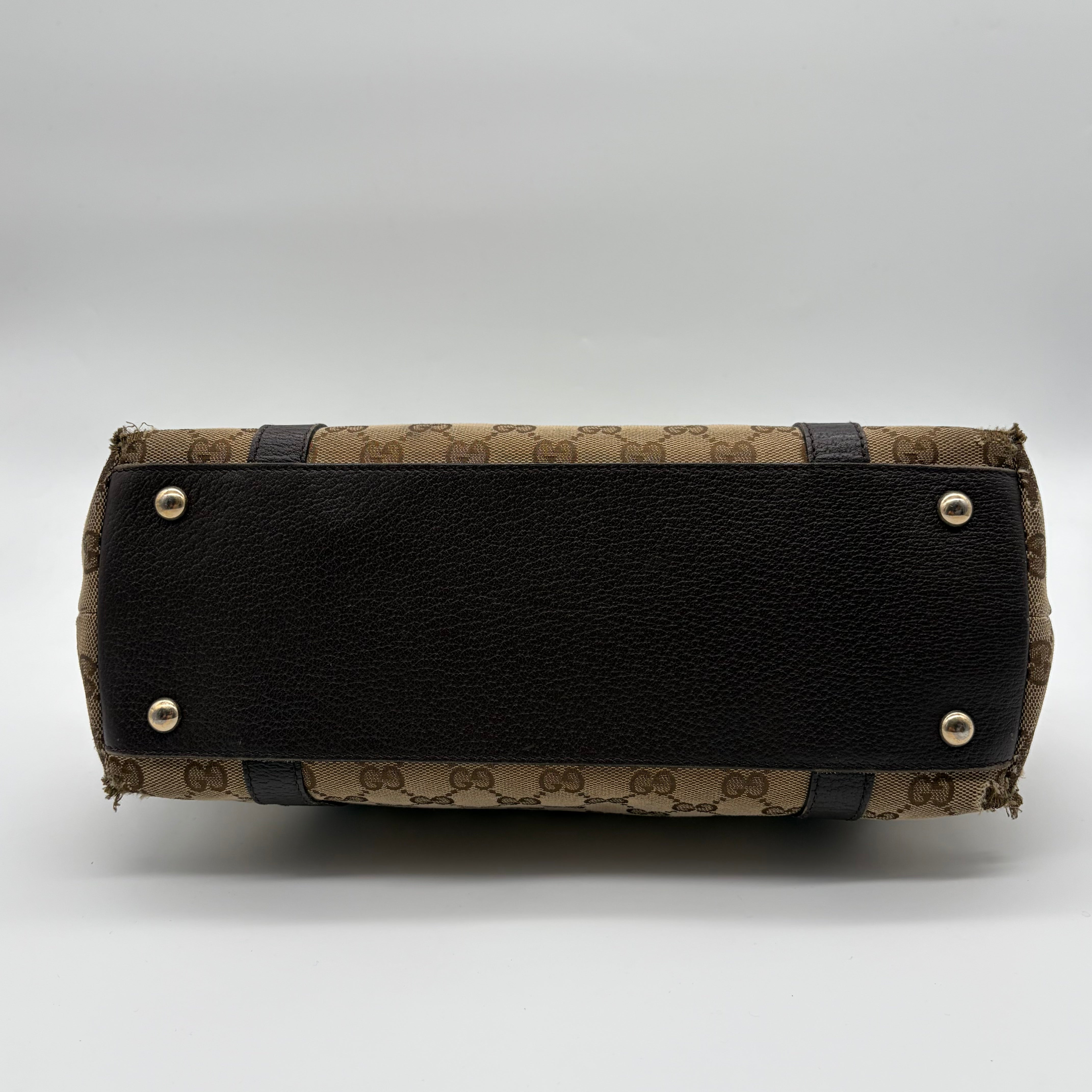Gucci Abbey D-Ring Tote GG Canvas Beige Dark Brown – Vintage