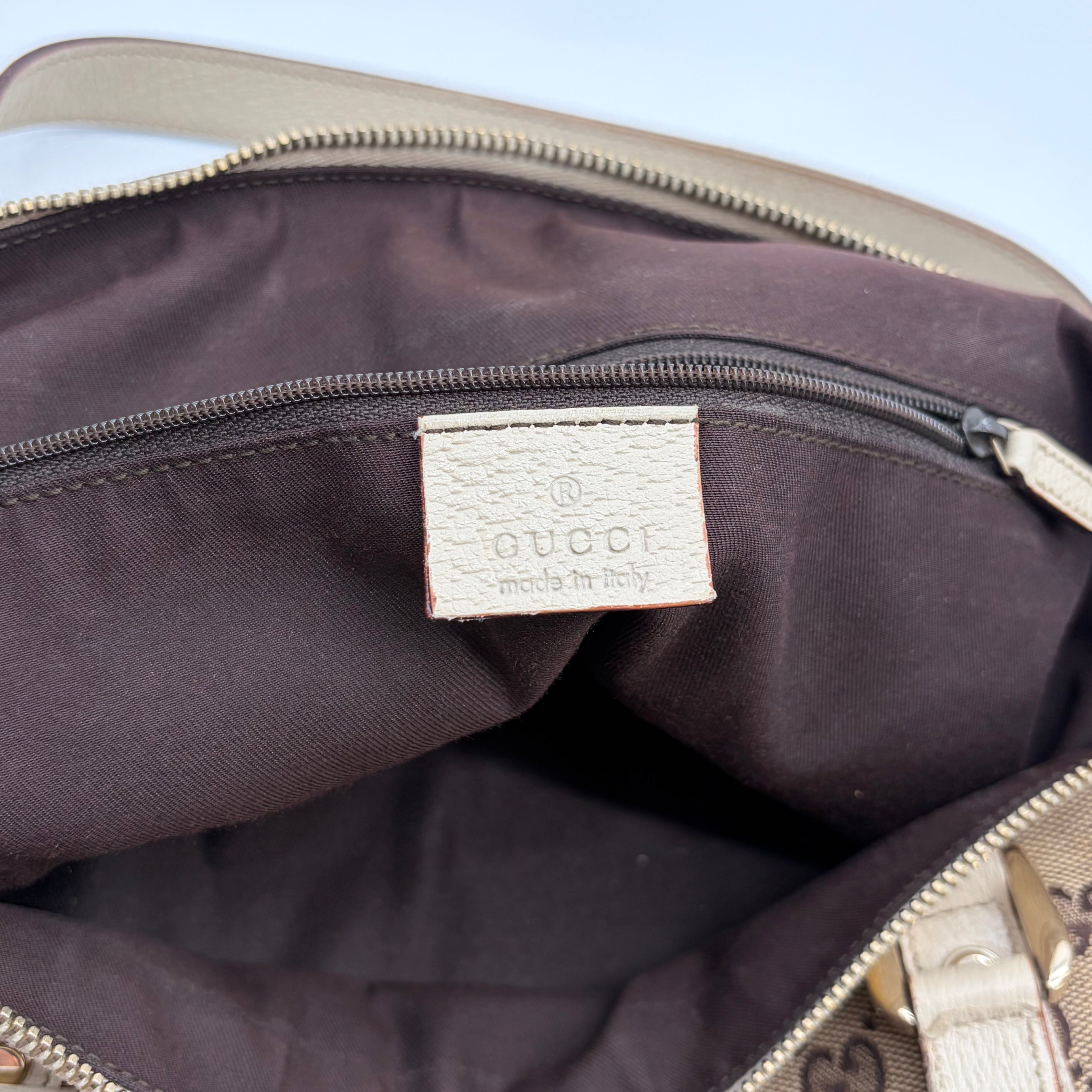 Gucci Abbey D-Ring Tote GG Canvas Beige Ivory Silber – Vintage