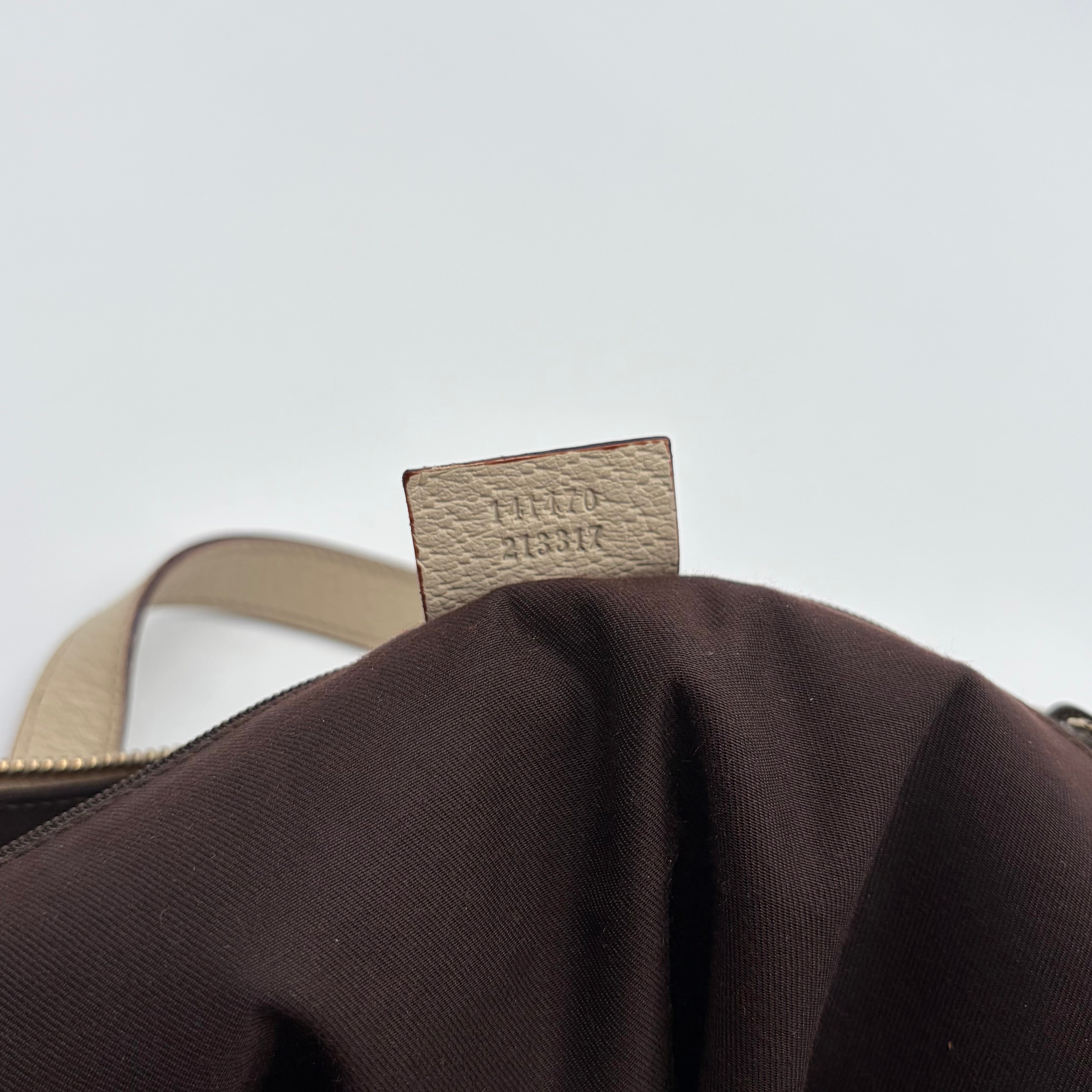 Gucci Abbey D-Ring Tote GG Canvas Beige Ivory Silber – Vintage