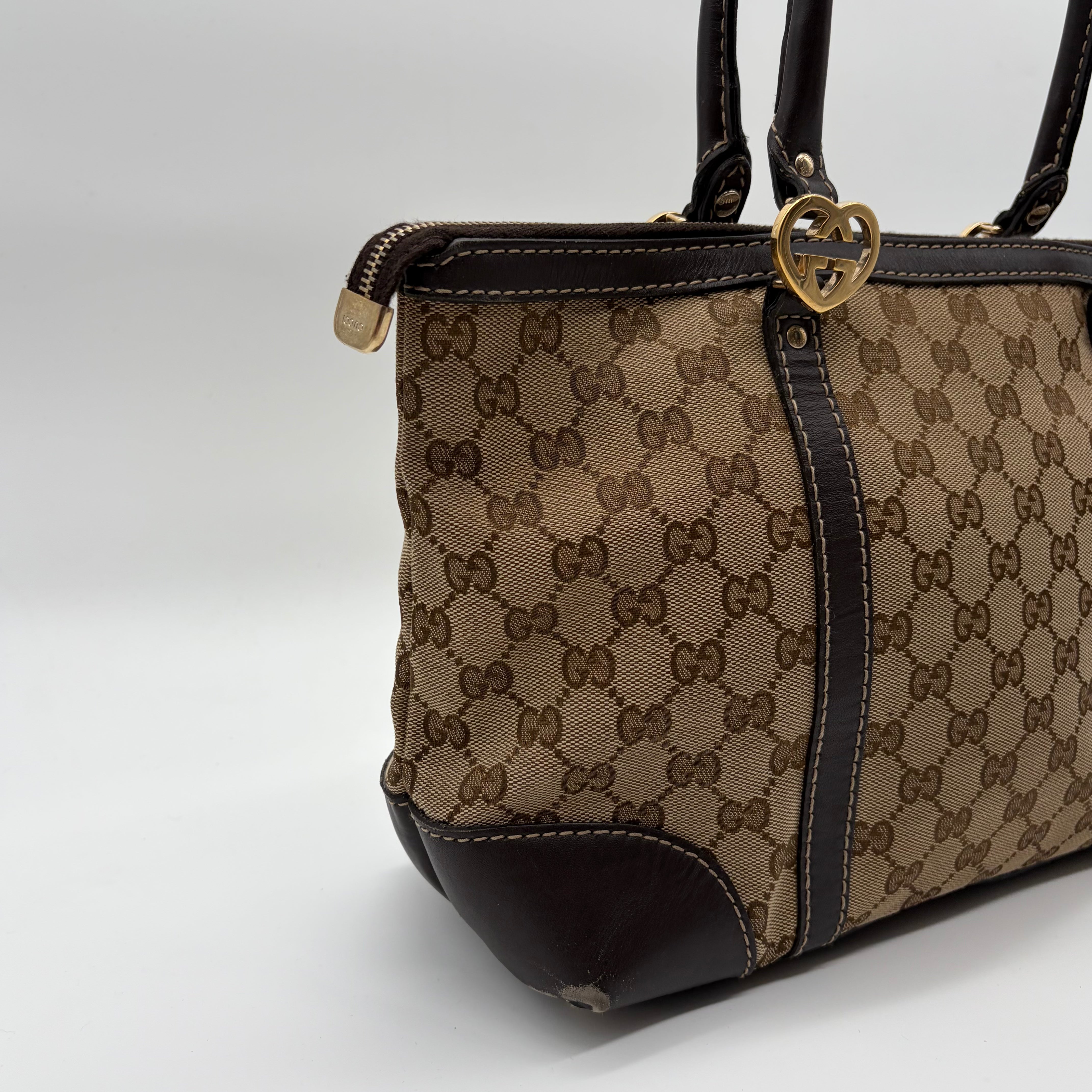 Gucci Lovely Heart Tote GG Canvas Beige/Ebony – Vintage