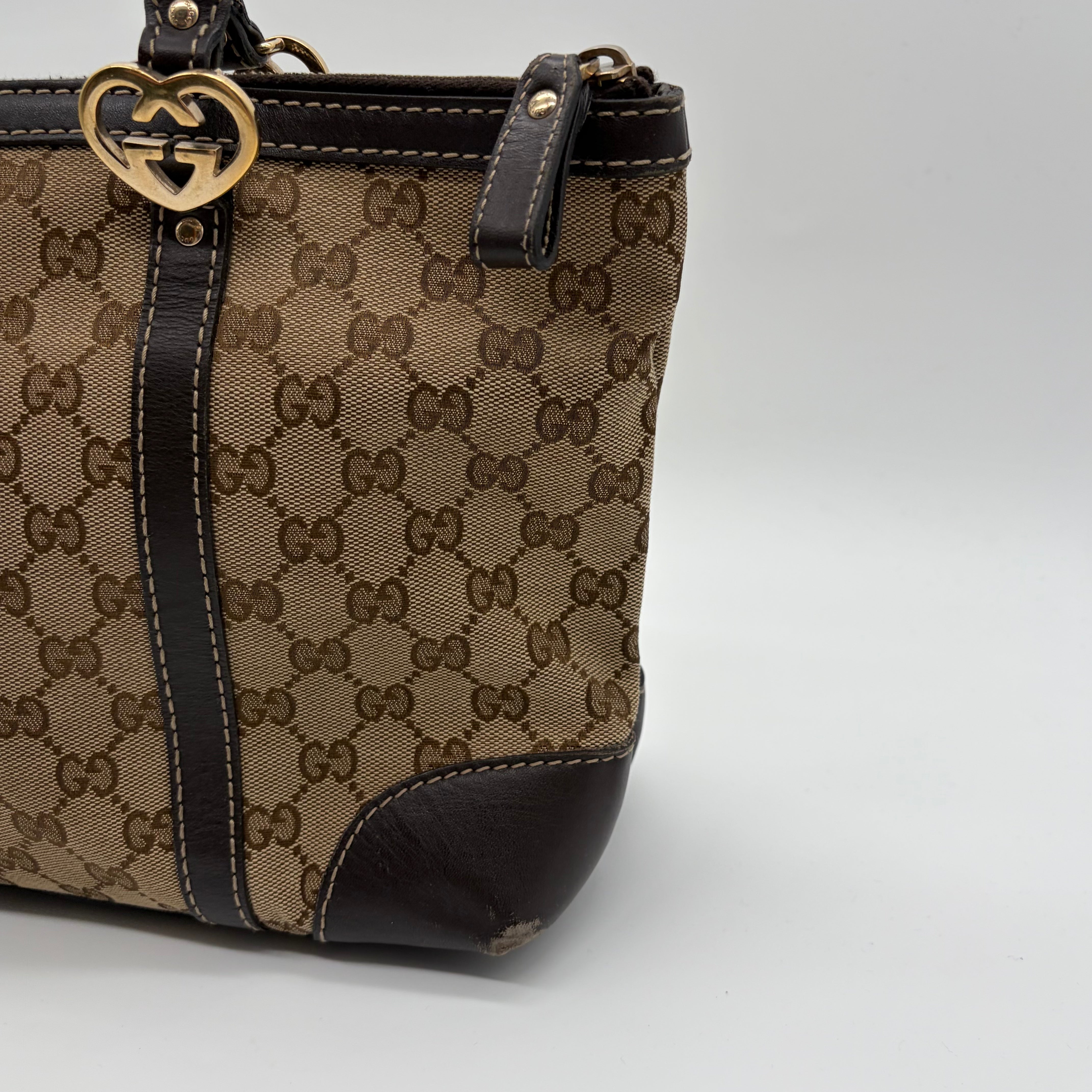 Gucci Lovely Heart Tote GG Canvas Beige/Ebony – Vintage