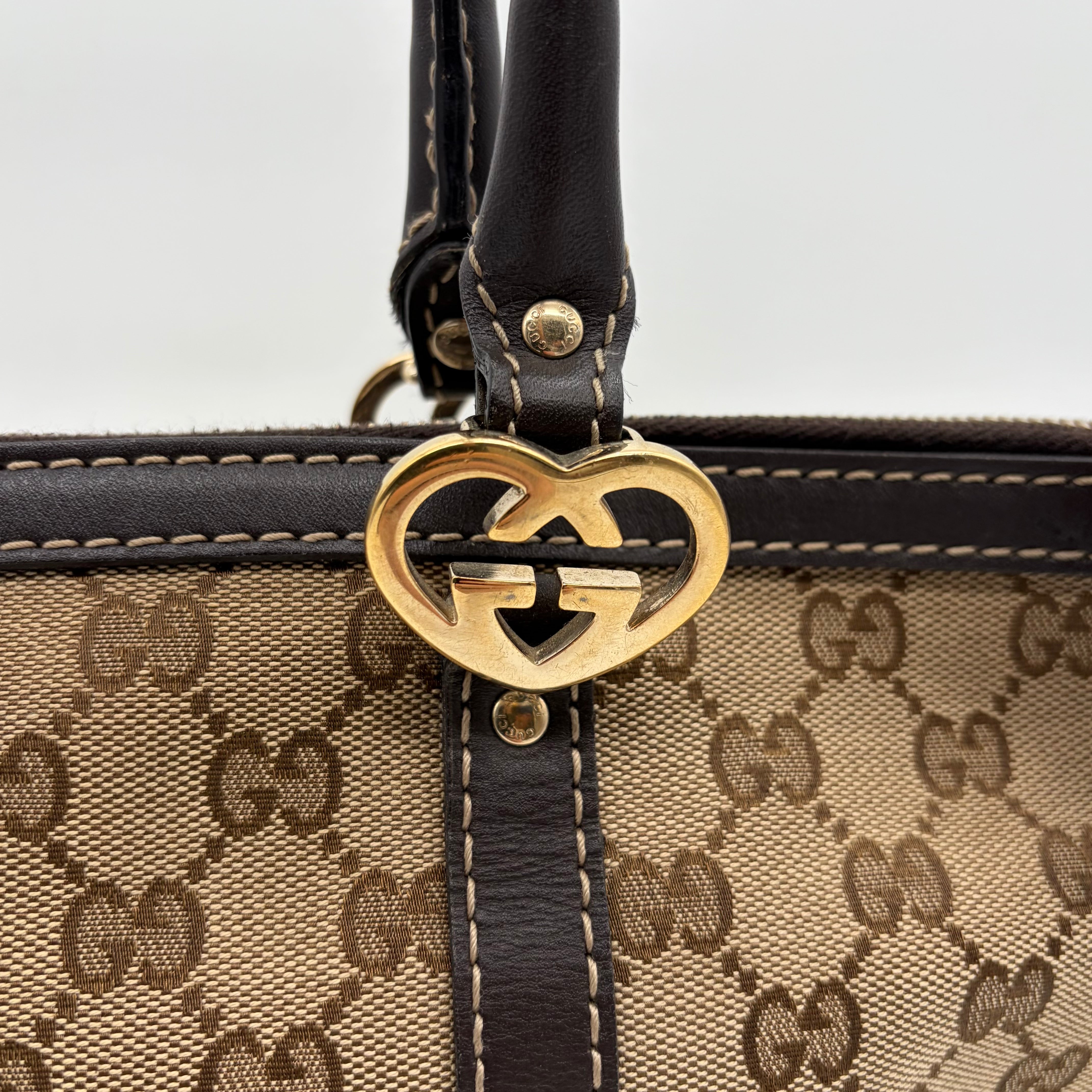 Gucci Lovely Heart Tote GG Canvas Beige/Ebony – Vintage