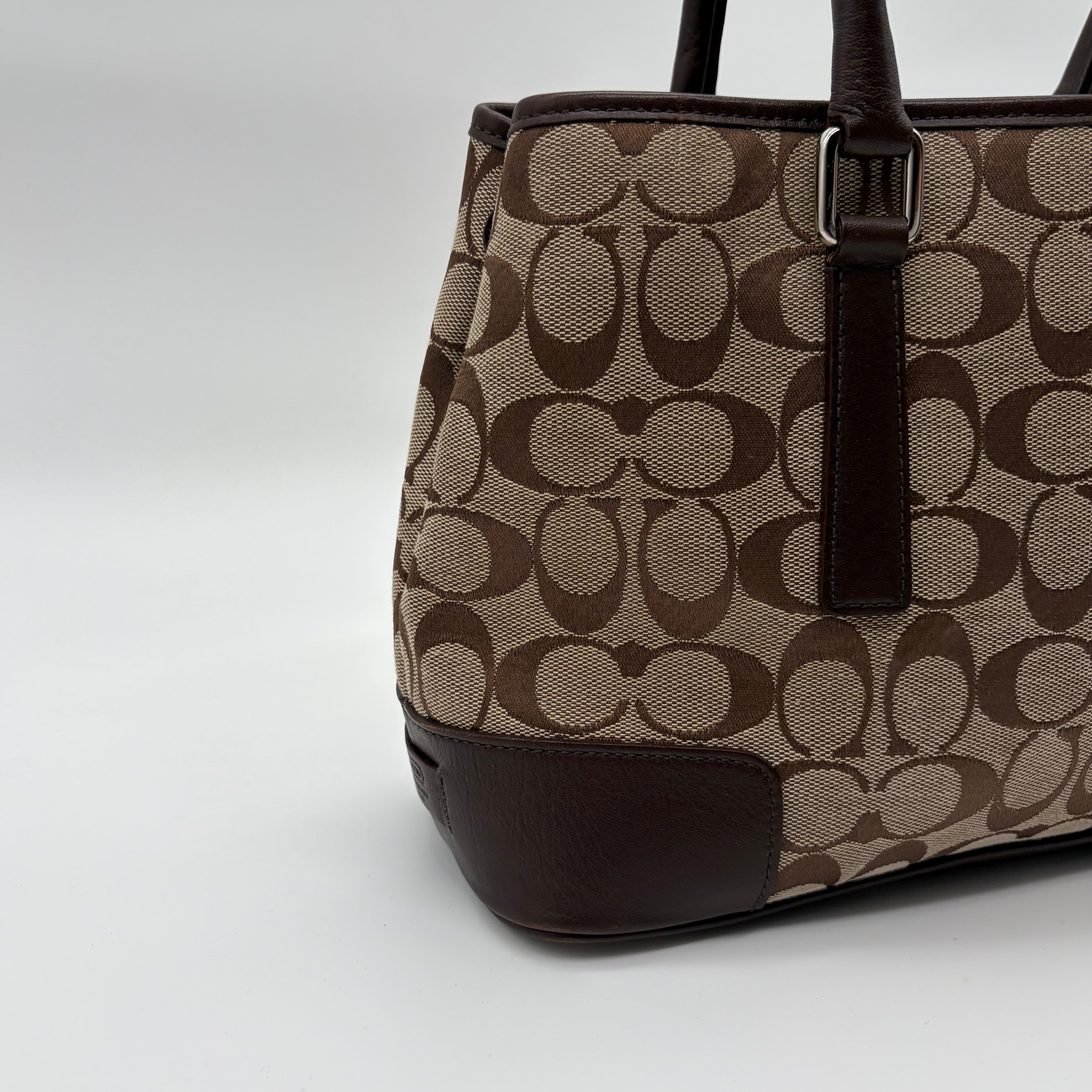 Coach Signature Canvas Carryall Khaki Mahogany – Vintage