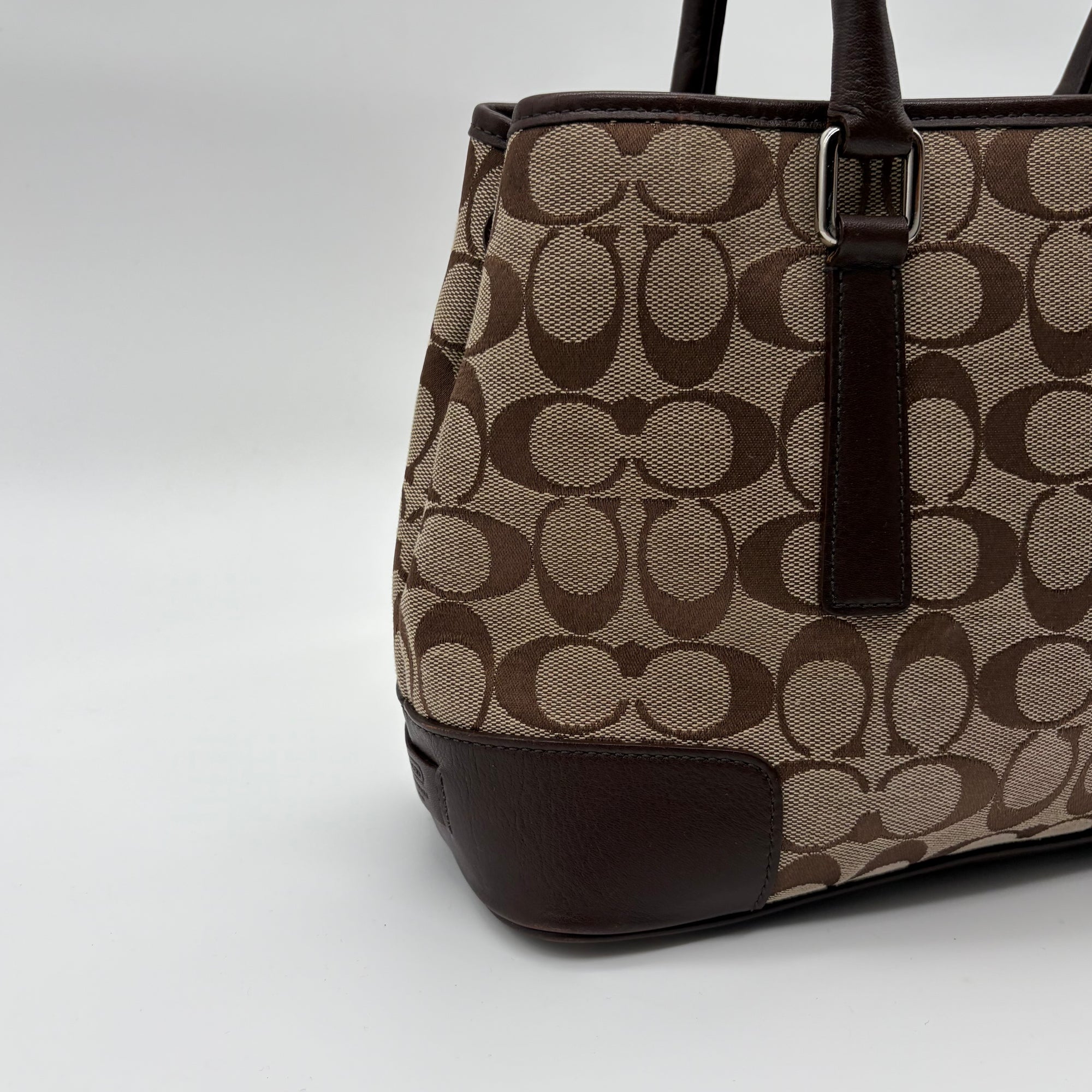 Coach Signature Canvas Carryall Khaki Mahogany – detail view 2