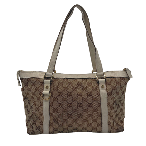 Gucci Abbey D-Ring Tote Cream/Beige GG Canvas – Vintage
