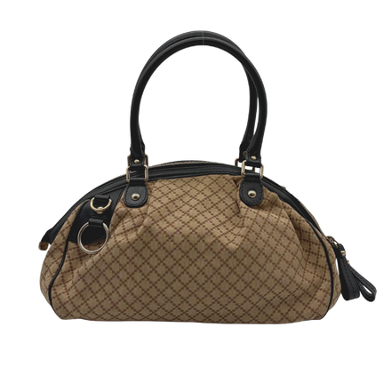 Gucci Sukey Boston Bag Diamante Canvas Beige/Schwarz – Vintage