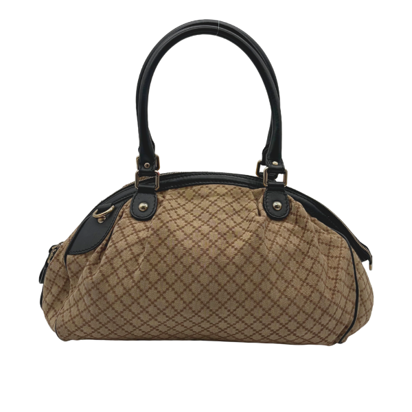 Gucci Sukey Boston Bag Diamante Canvas Beige/Schwarz – Vintage