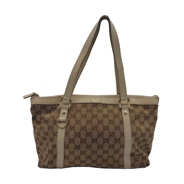 Gucci Abbey D-Ring Tote GG Canvas Ivory Gold Hardware – Vintage