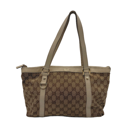 Gucci Abbey D-Ring Tote GG Canvas Ivory Gold Hardware – Vintage