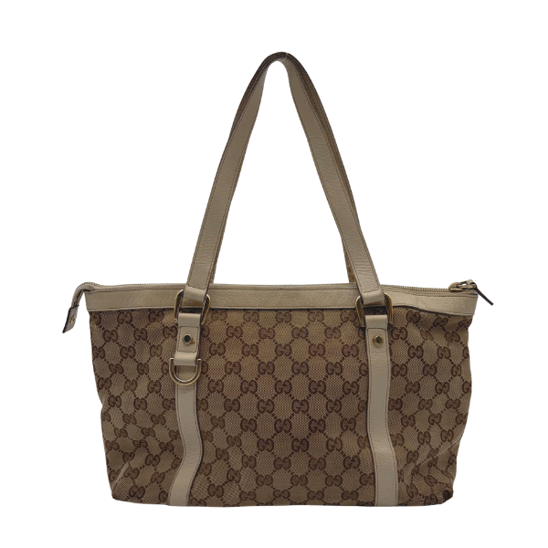 Gucci Abbey D-Ring Tote GG Canvas Ivory Gold Hardware – Vintage