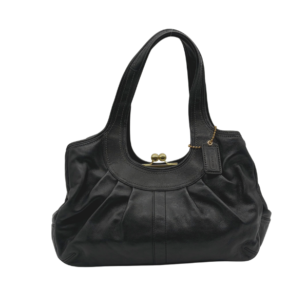 Coach Ergo Kisslock Hobo Schwarz Leder Vintage 2008 – Vintage