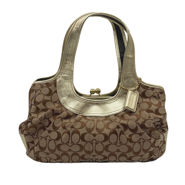Coach Signature Hobo Metallic Leather Beige Gold – Vintage Frame