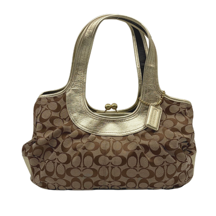 Coach Signature Hobo Metallic Leather Beige Gold – Vintage Frame