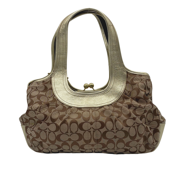 Coach Signature Hobo Metallic Leather Beige Gold – Vintage Frame