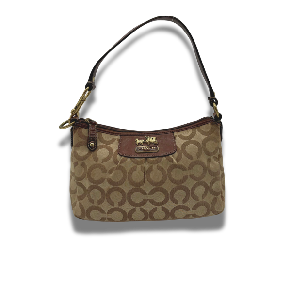 Coach Madison Op Art Pouch Khaki/Mahagoni Mini-Tasche – Vintage